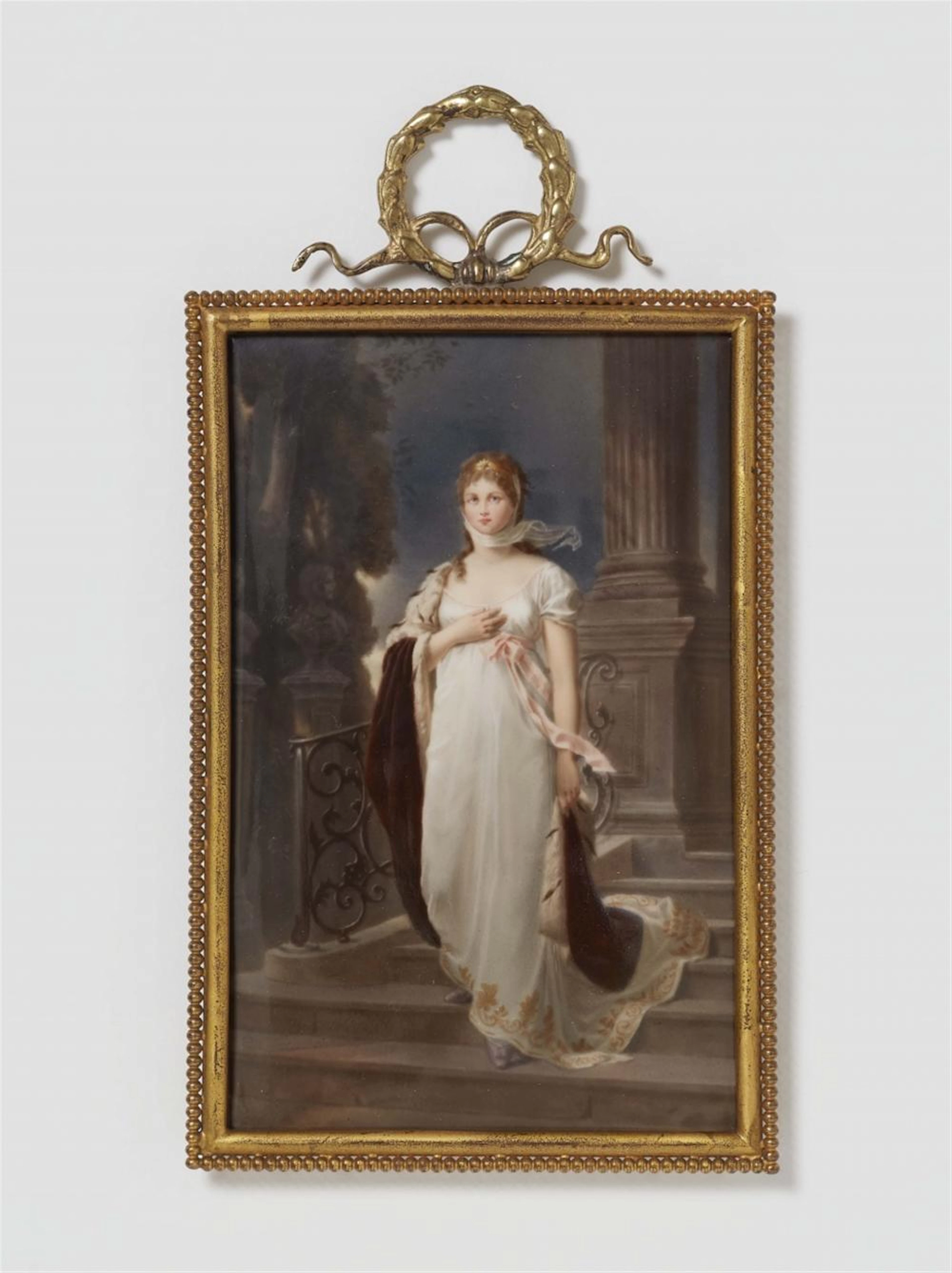 A Berlin KPM porcelain plaque with a portrait of Queen Luise of Prussia