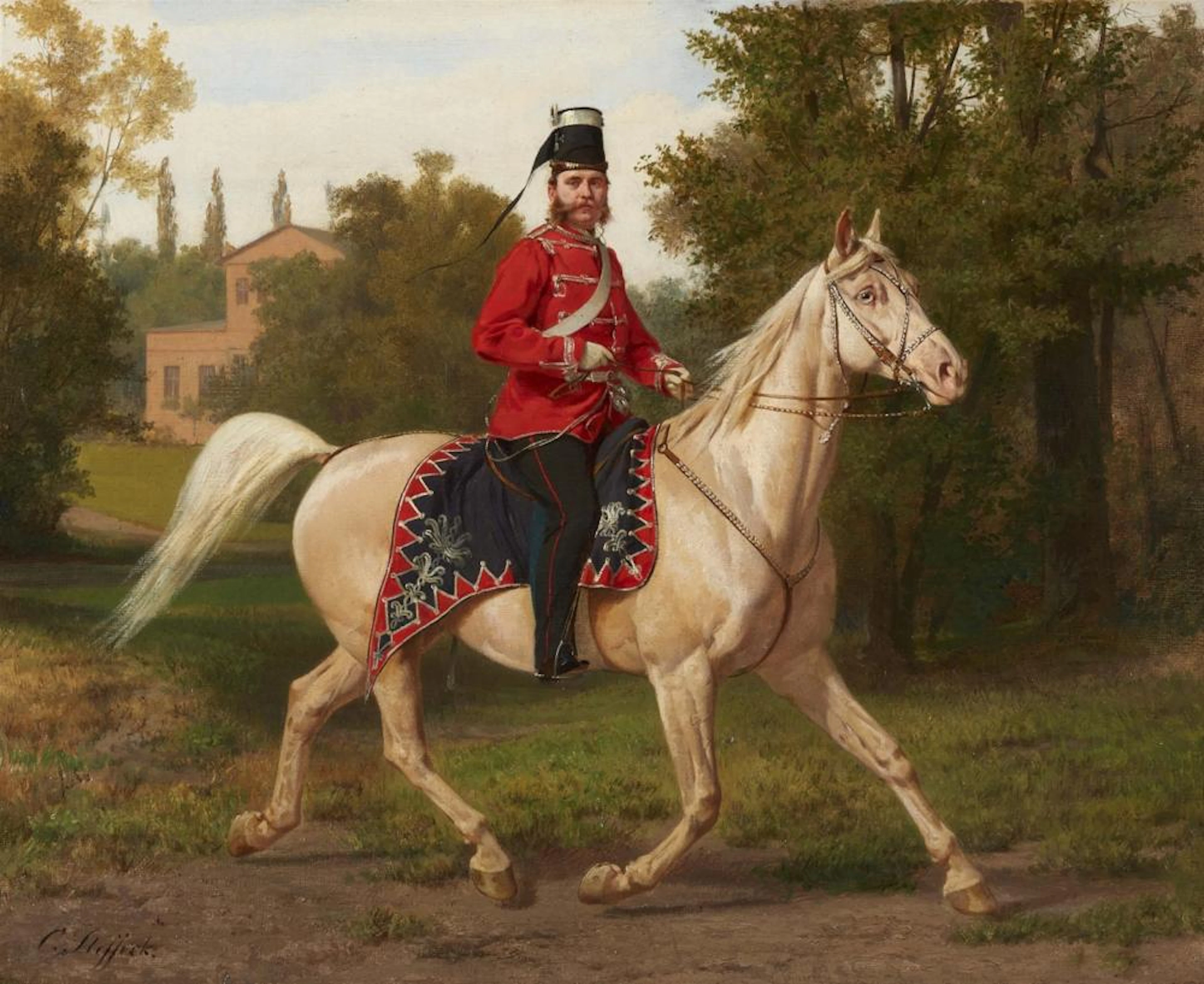 Carl Steffeck, Portrait of Hans von Wartenberg, Royal Prussian Cavalry Captain Königlich Preussischer Rittmeister Landwehr Majoratsherr auf Gleissen