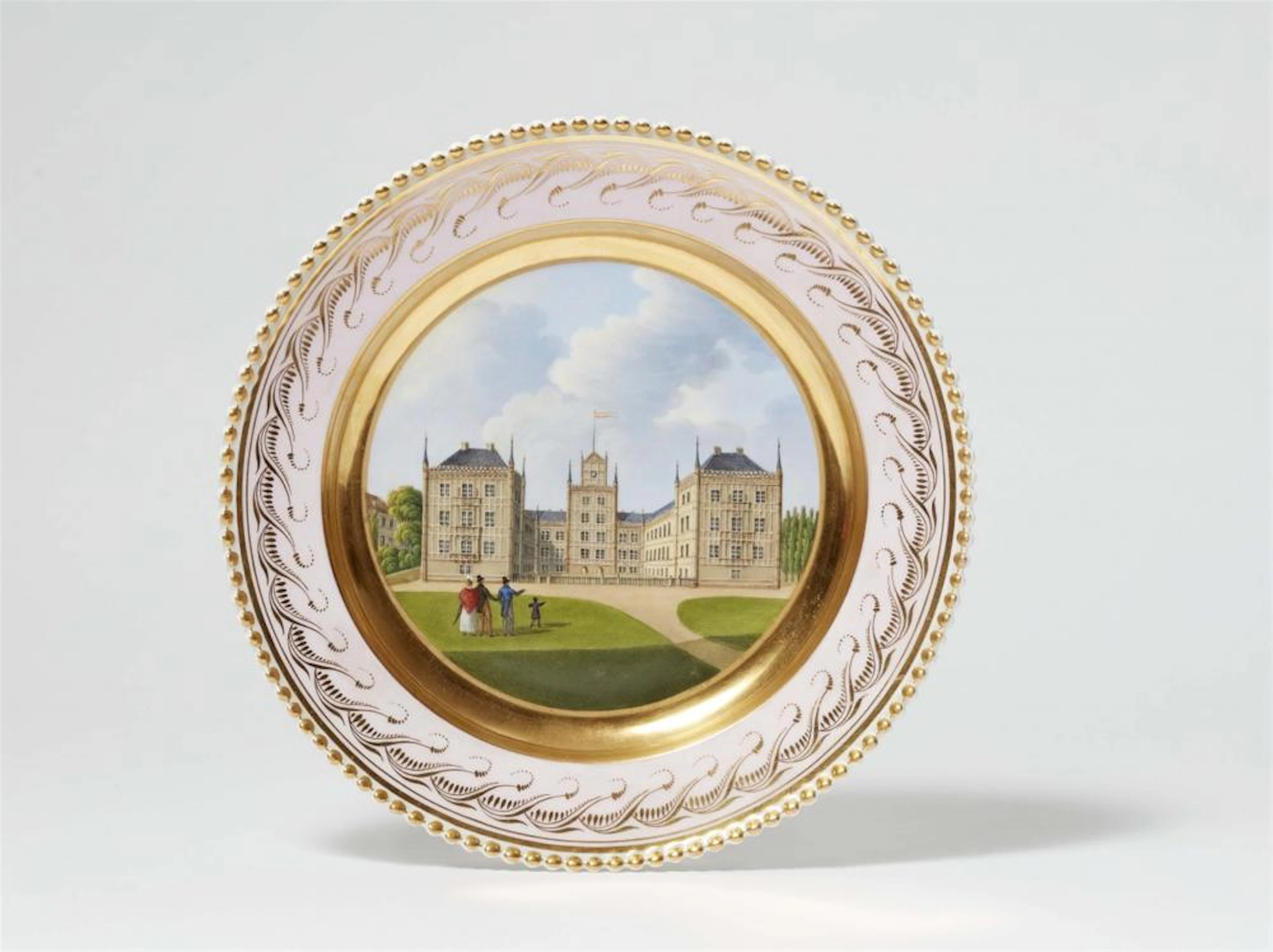 A Berlin KPM porcelain plate with a view of Ehrenburg