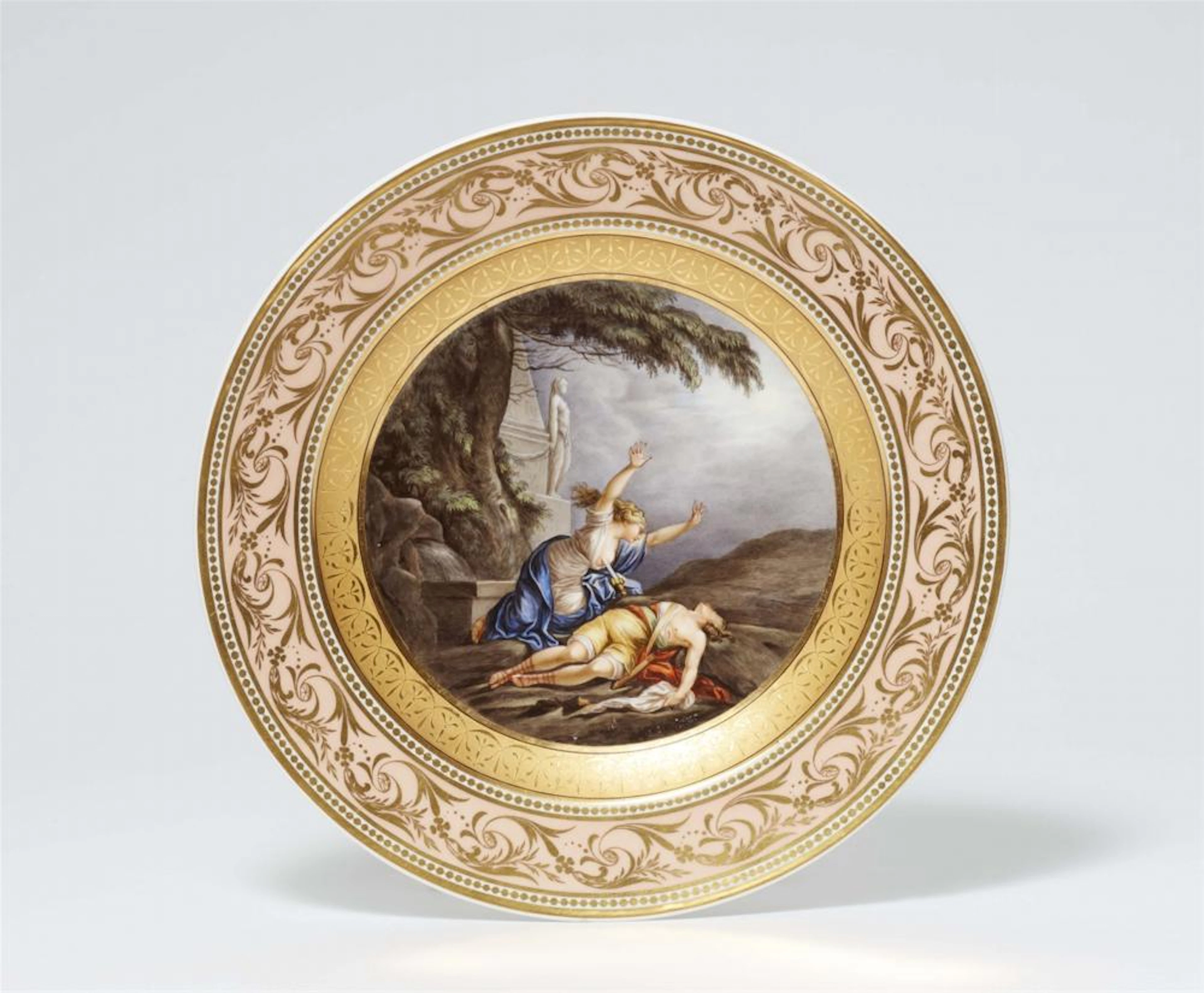 A Berlin KPM porcelain dessert plate with Pyramus and Thisbe