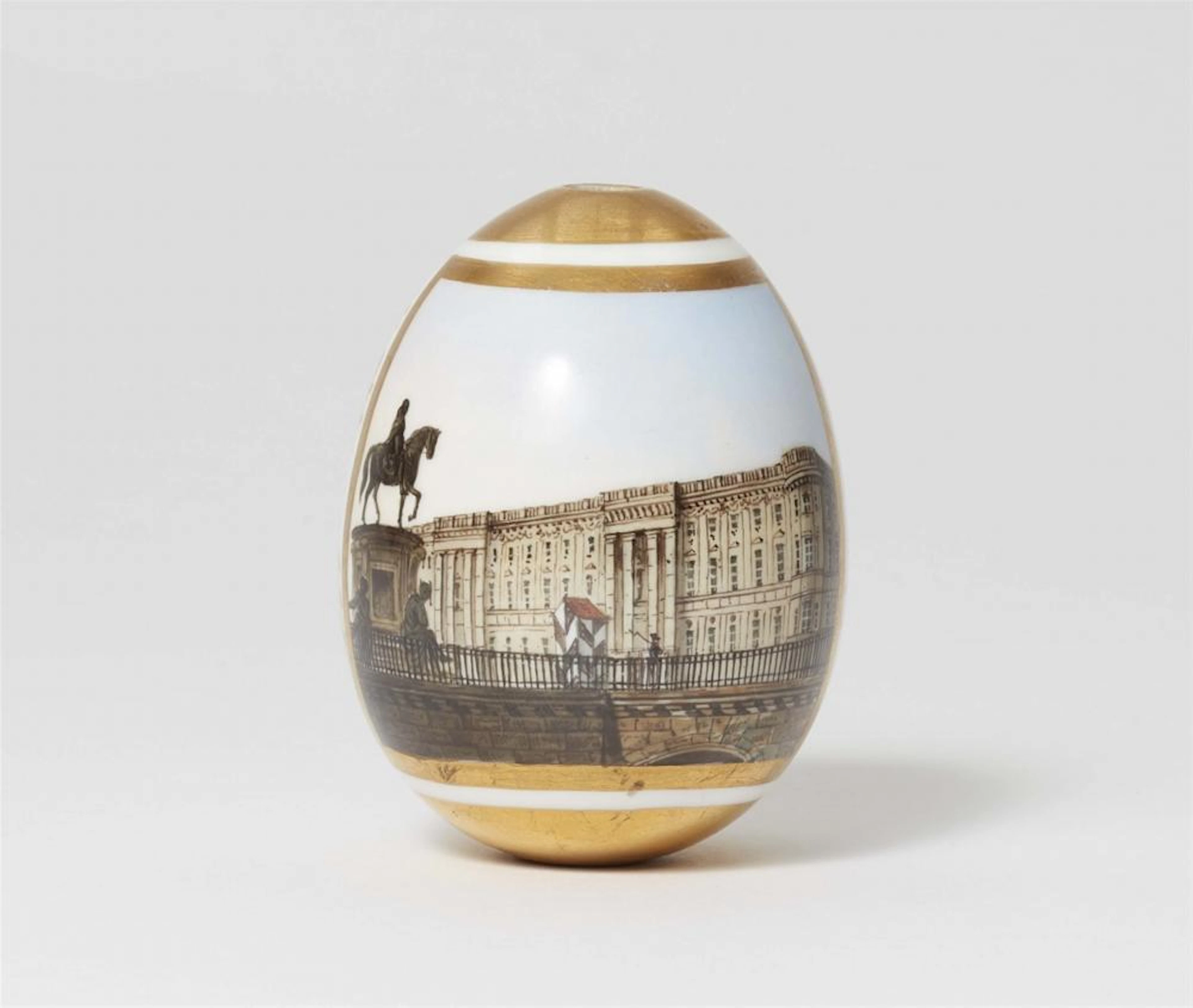 A Berlin KPM porcelain Easter egg with the Royal Palace in Berlin