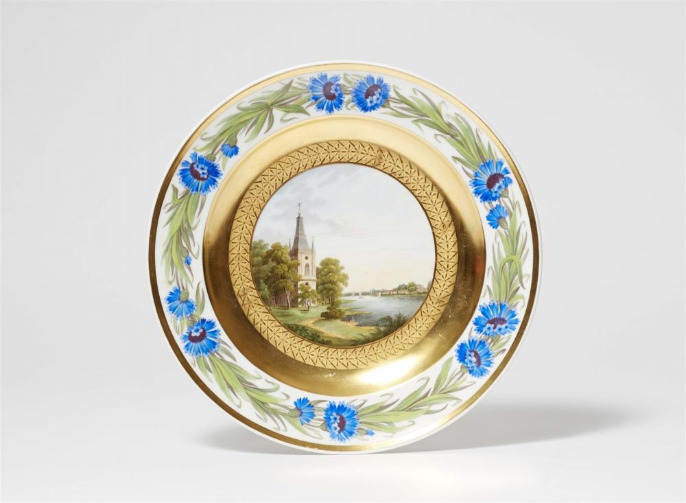 A Berlin KPM porcelain plate with Stralau Church
