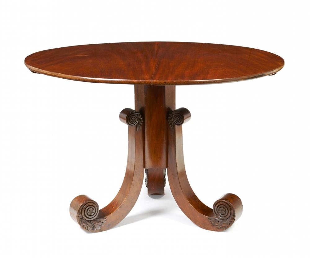 A round folding table from Fischbach Palace