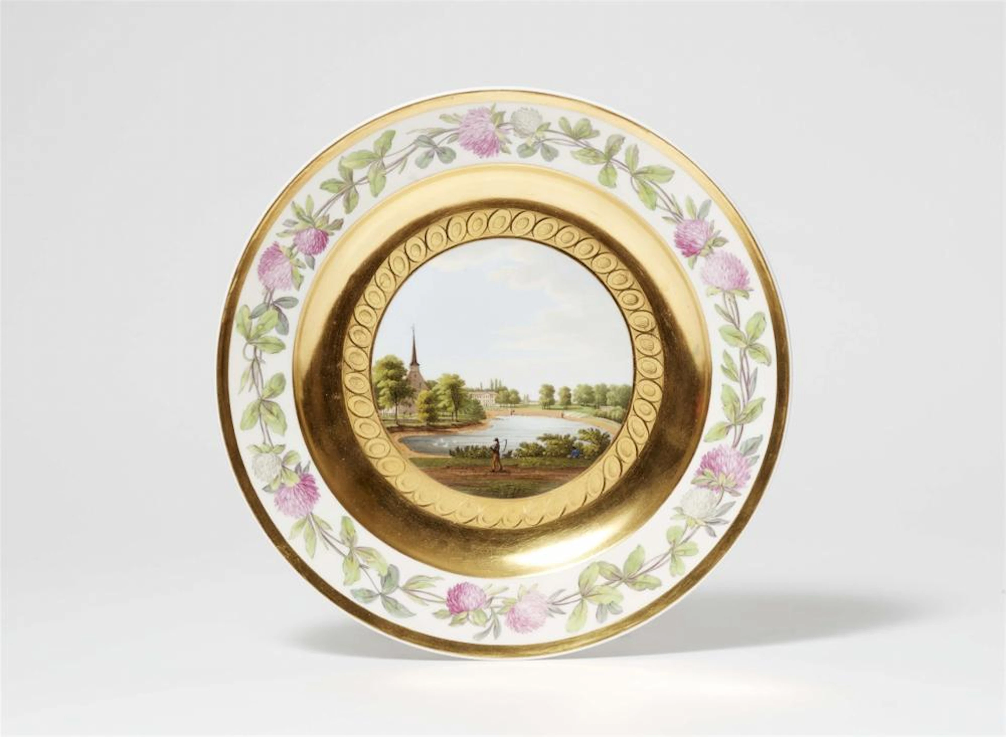 A Berlin KPM porcelain plate with a view of Britz