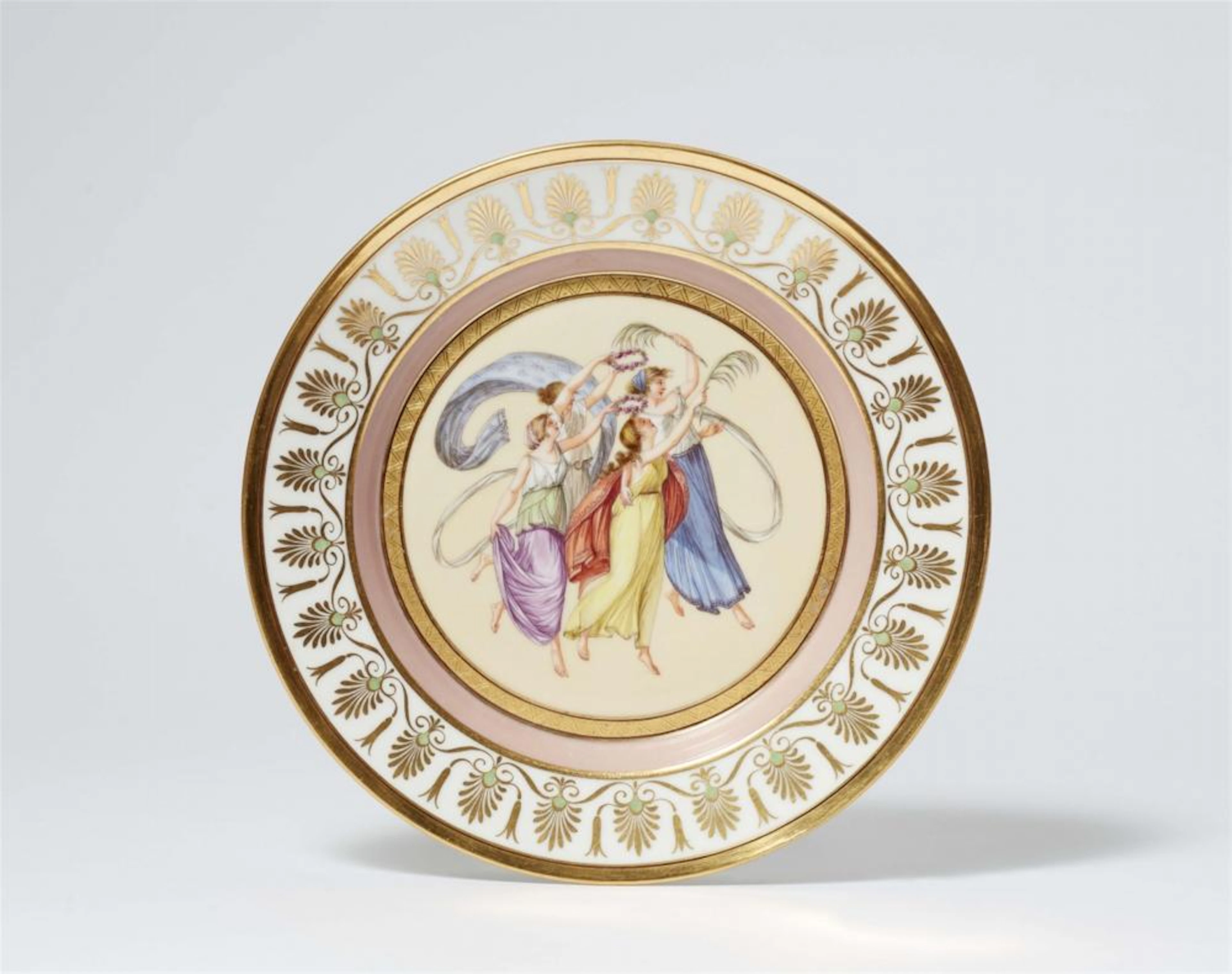A Berlin KPM porcelain plate with allegories of victory