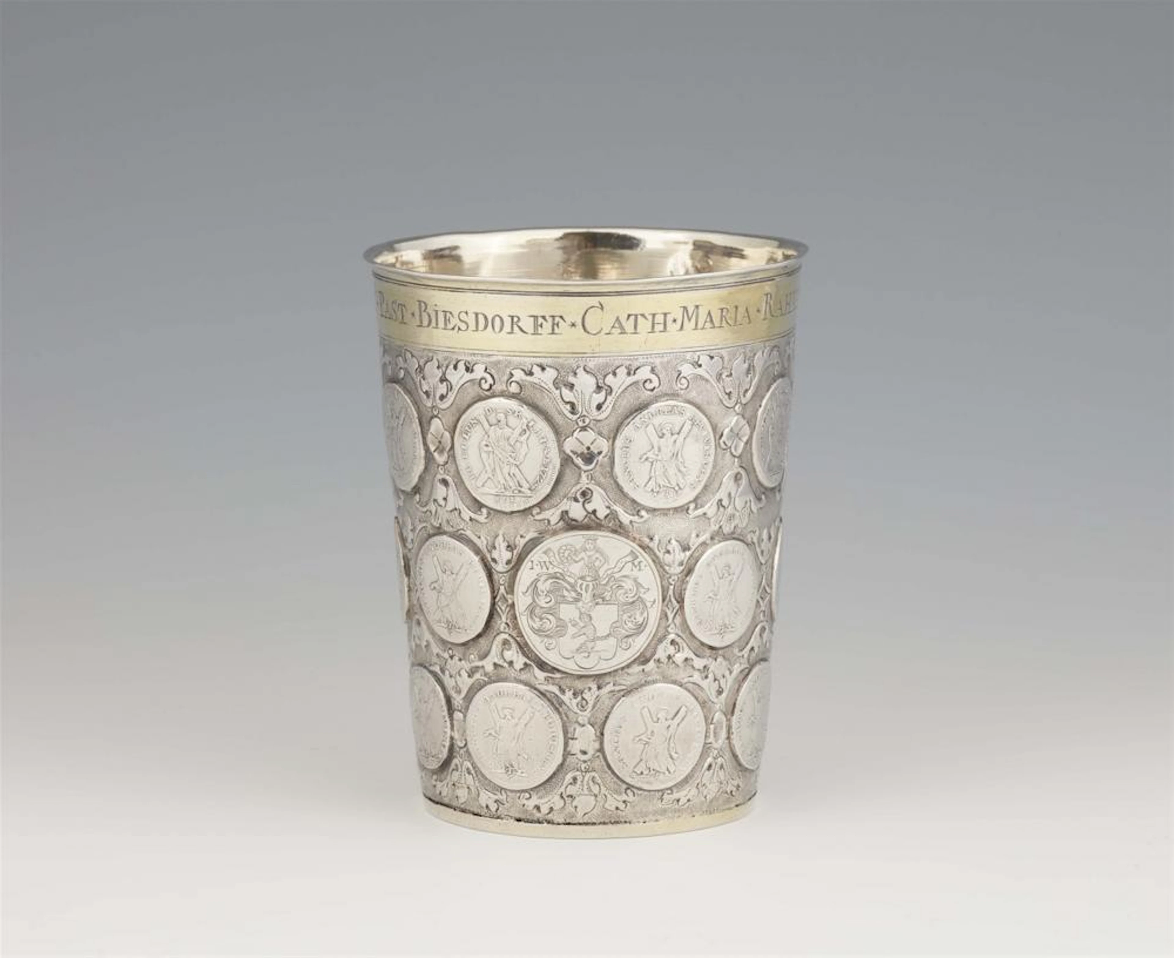 A Berlin silver coin-set beaker
