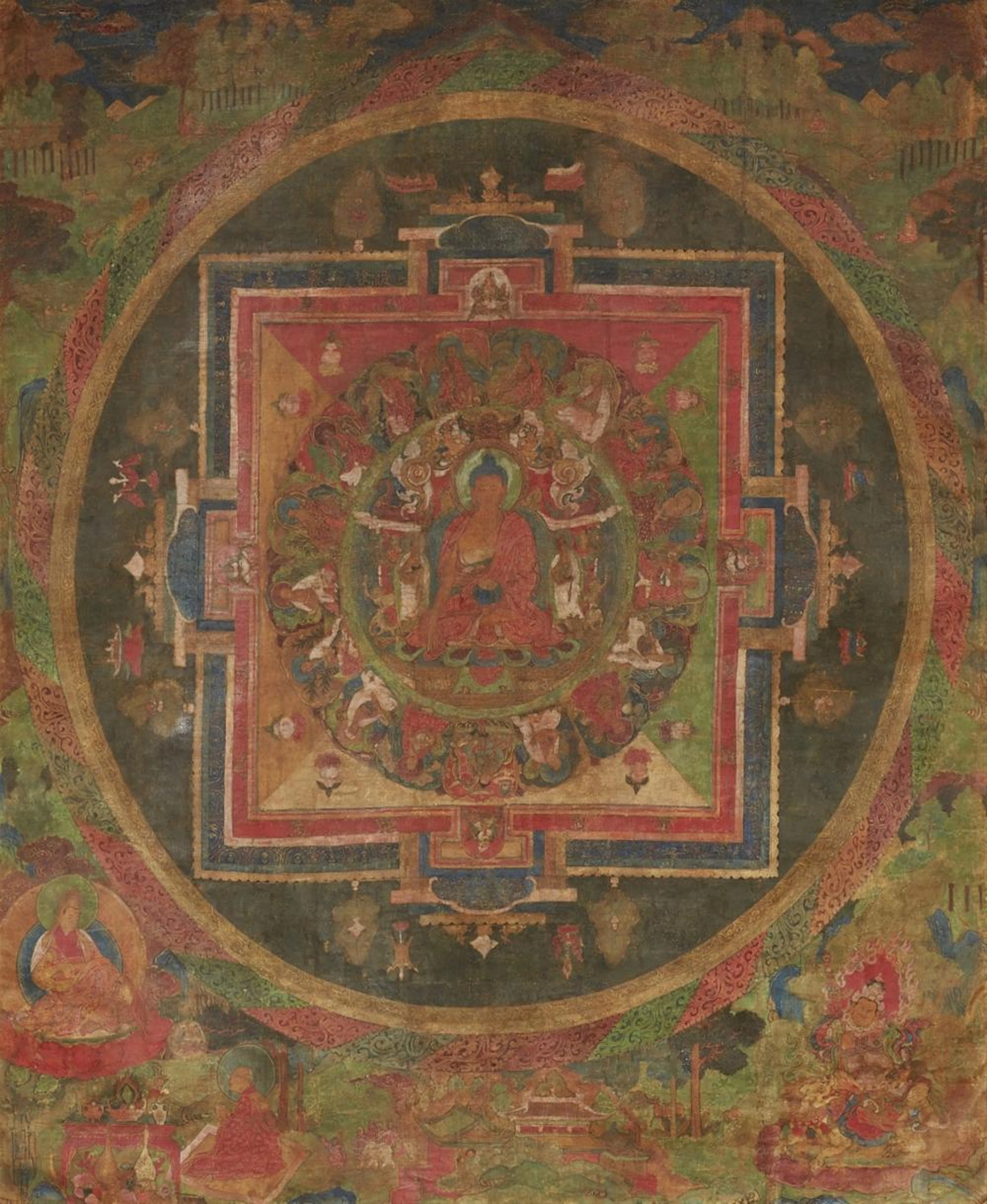 A Tibetan mandala of Buddha Shakyamuni. 18th century