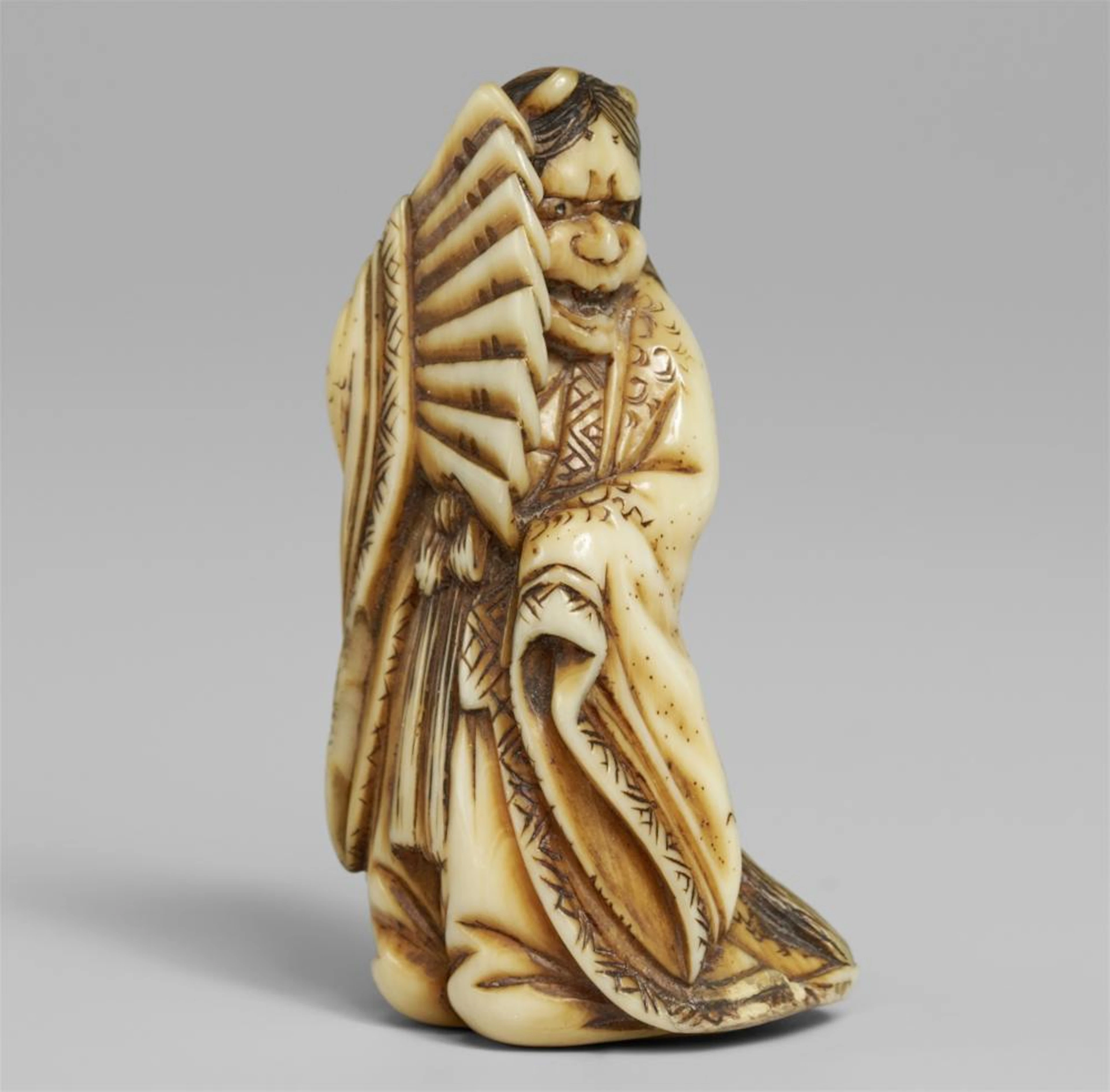 A fine ivory netsuke of Hannya, by Hidechika. First half 19th century