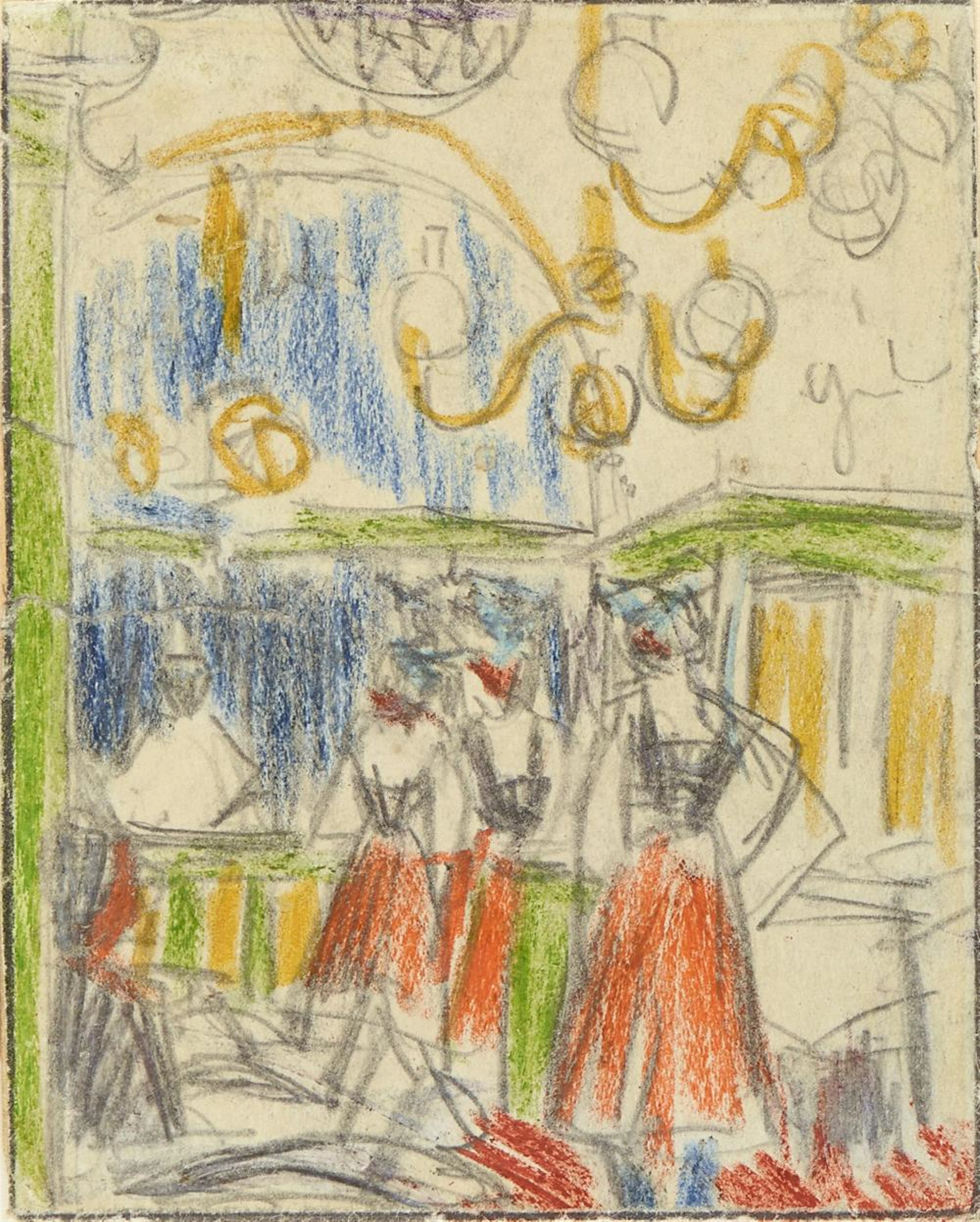 Ernst Ludwig Kirchner, Ballhaus mit tanzenden Mädchen, 1911/1912