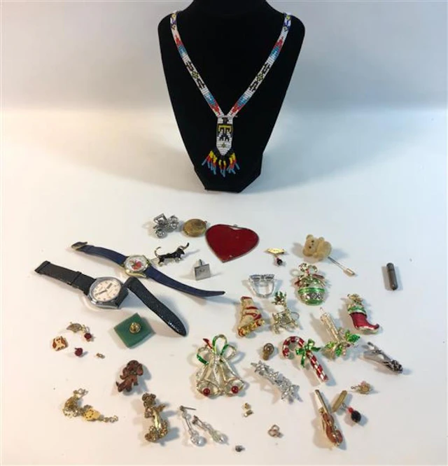 FORTY-TWO PIECES MISC. JEWELRY AND ACCESSORIES