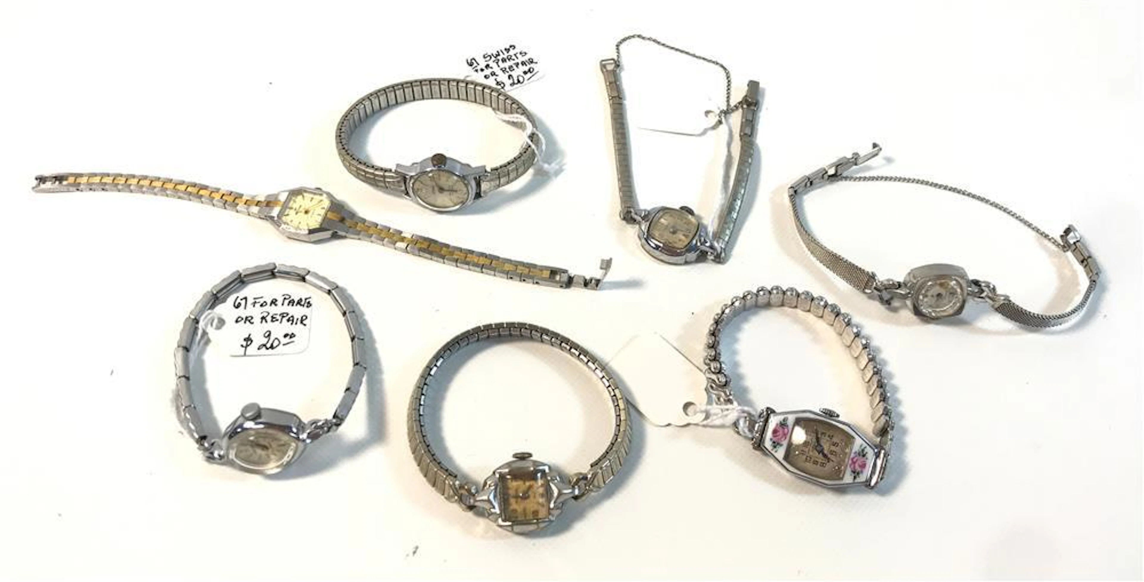 BOX LOT OF SILVER TONE WRIST WATCHES