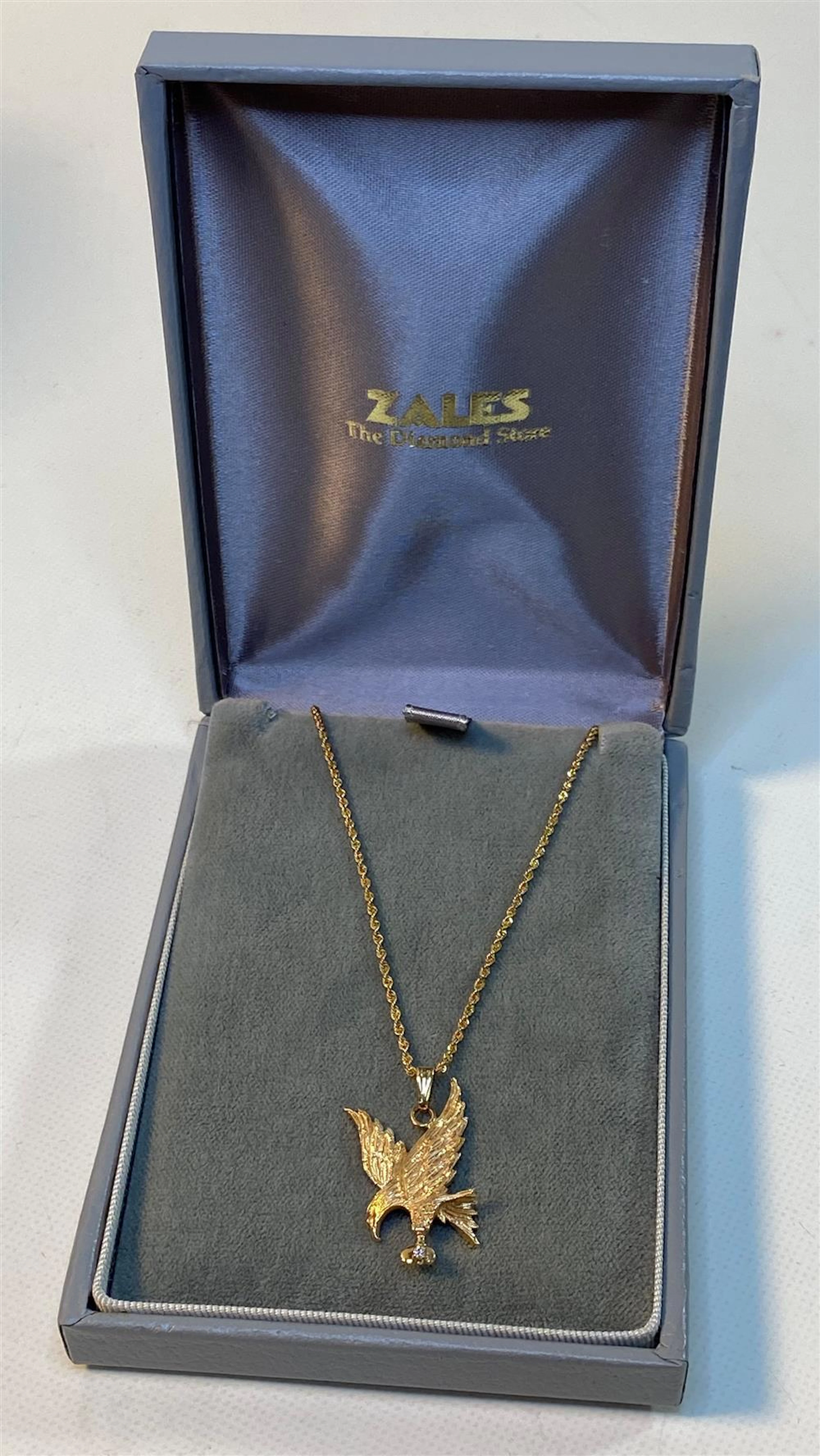 14KT YELLOW GOLD NECKLACE W/ GOLD EAGLE PENDANT