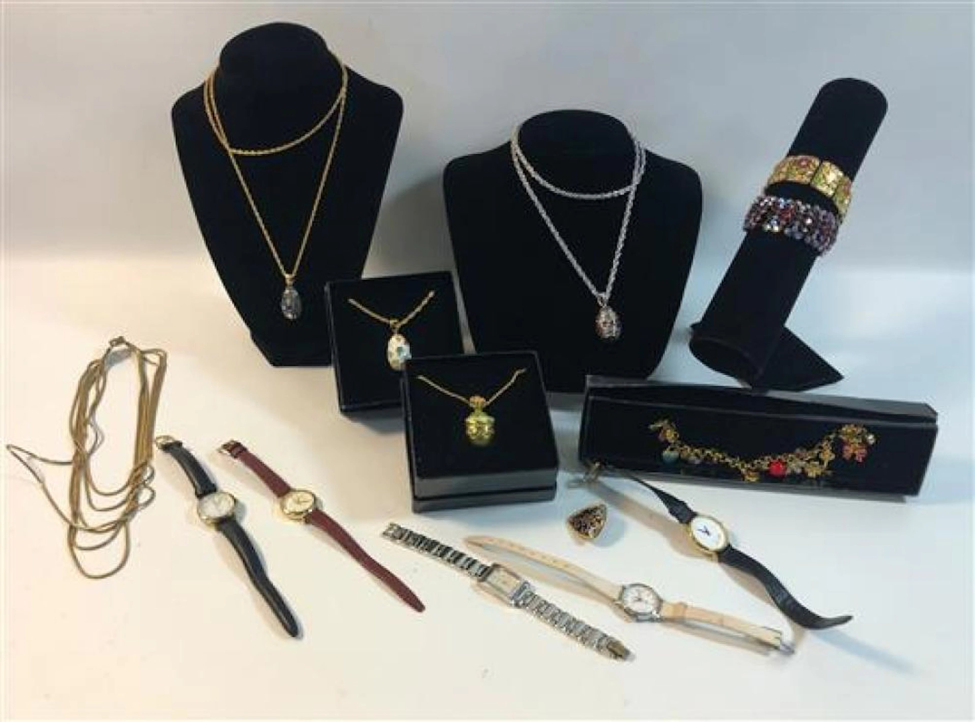 LOT OF COSTUME AND FASHION JEWELRY AND ACCESSORIES