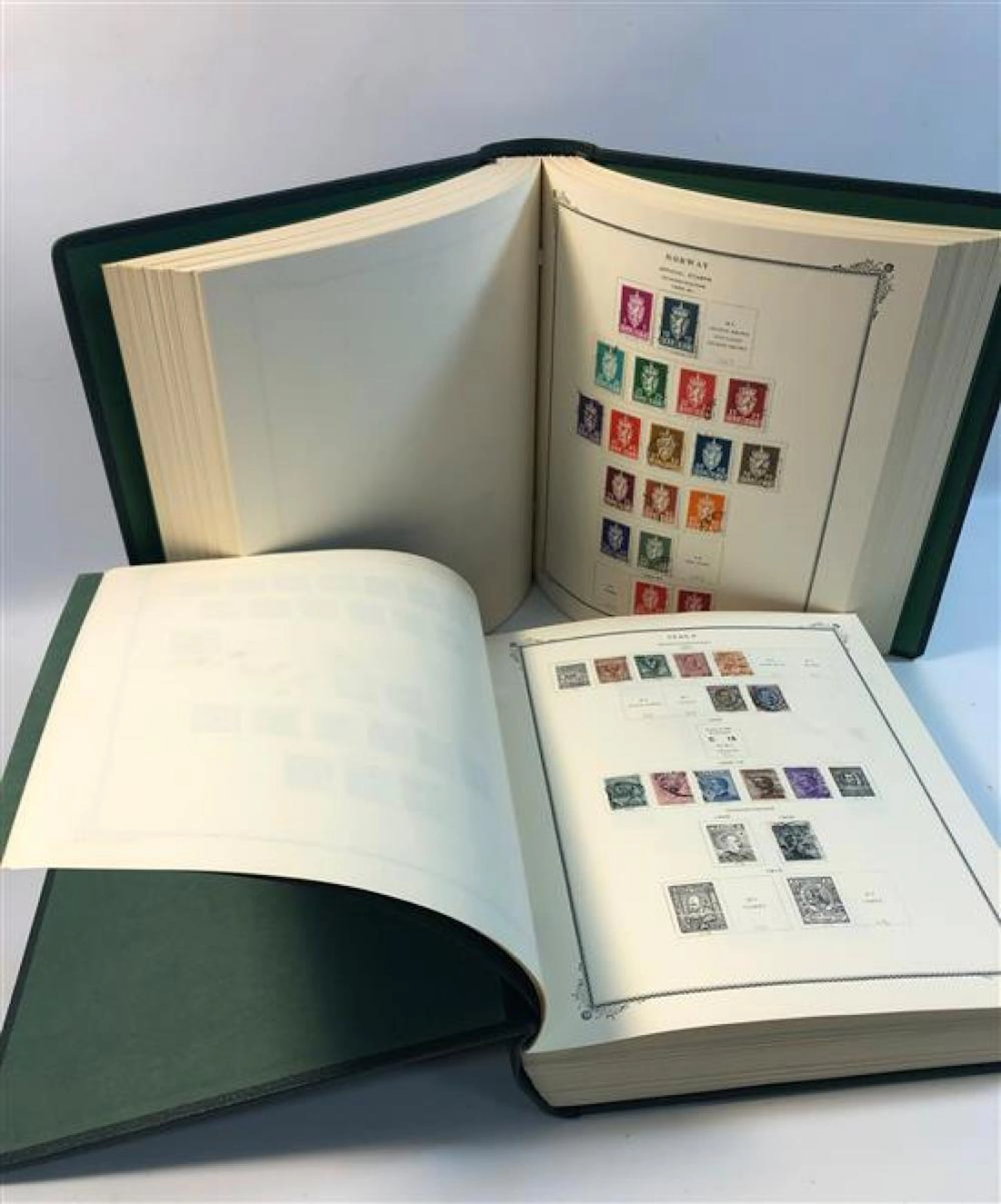TWO SCOTT''S SPECIALTY SERIES STAMP ALBUMS W/INTERNATIONAL STAMPS