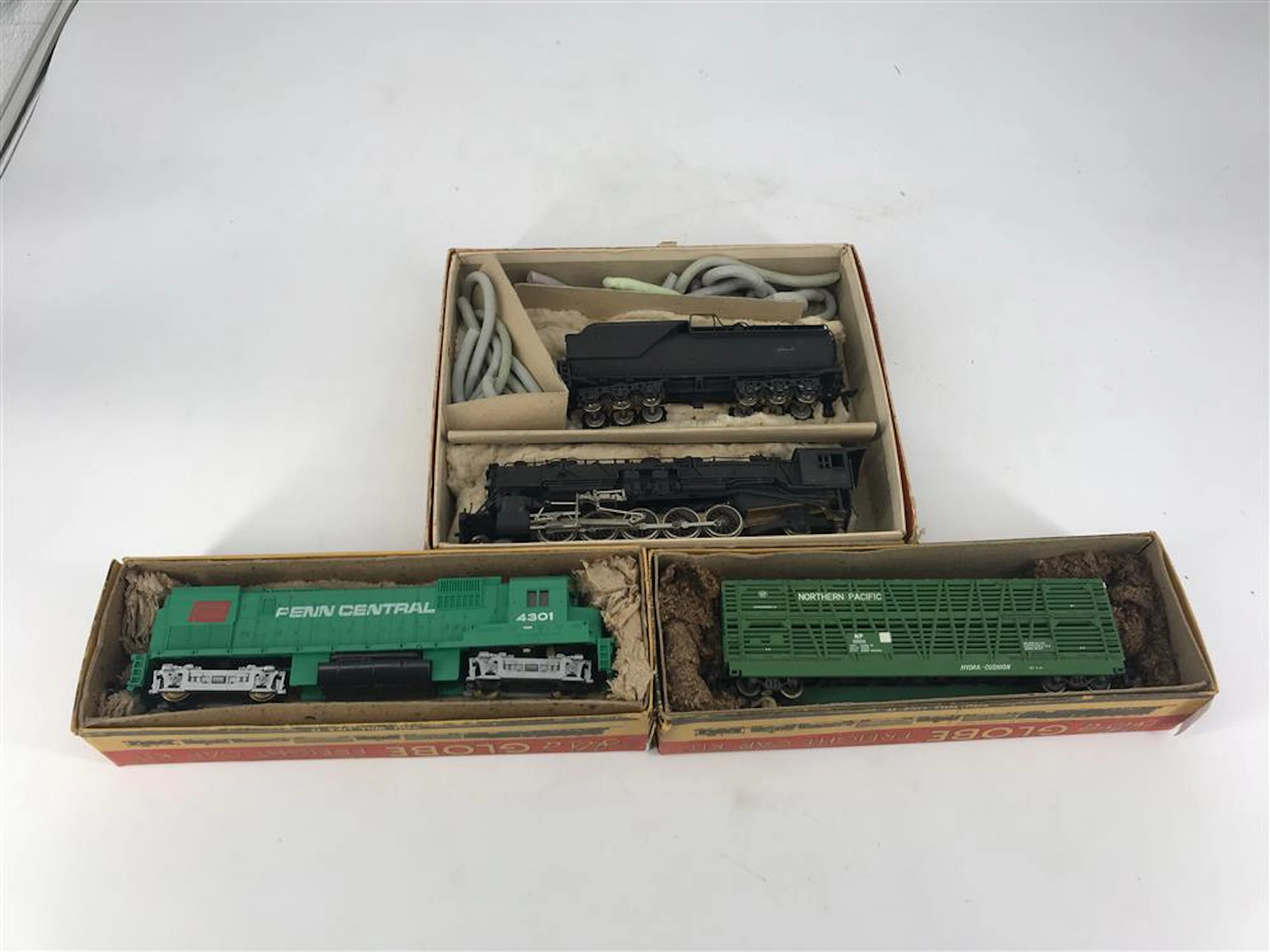 BOX LOT HO MANTUA DIESEL, STOCK CAR, PENN LINE K4 PACIFIC BRASS