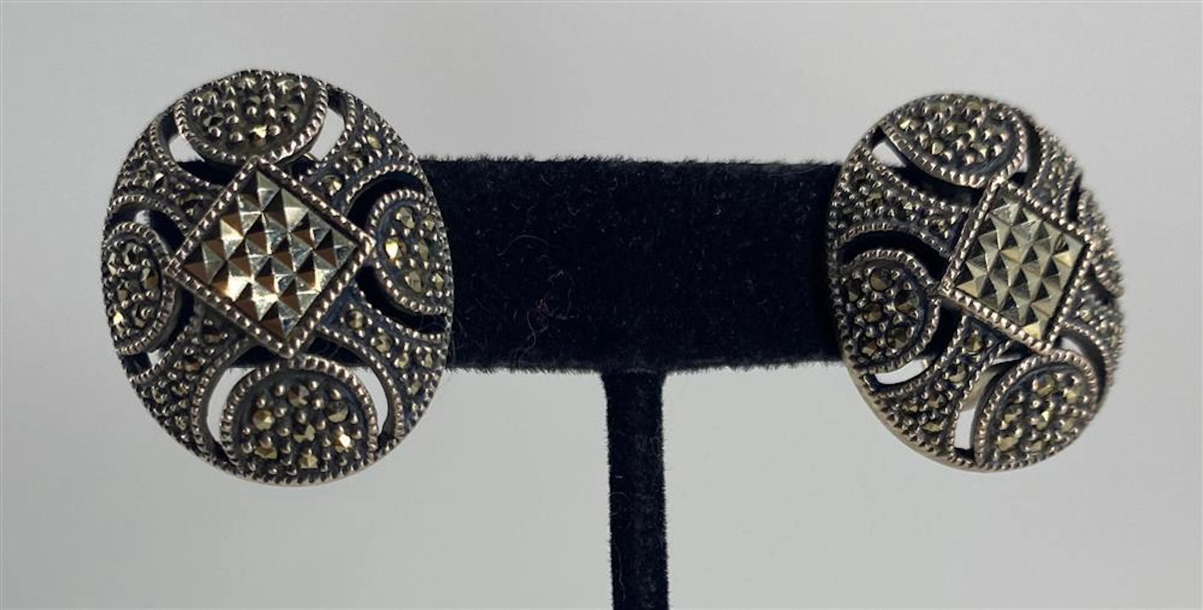 PAIR VINTAGE STERLING SILVER EARRINGS