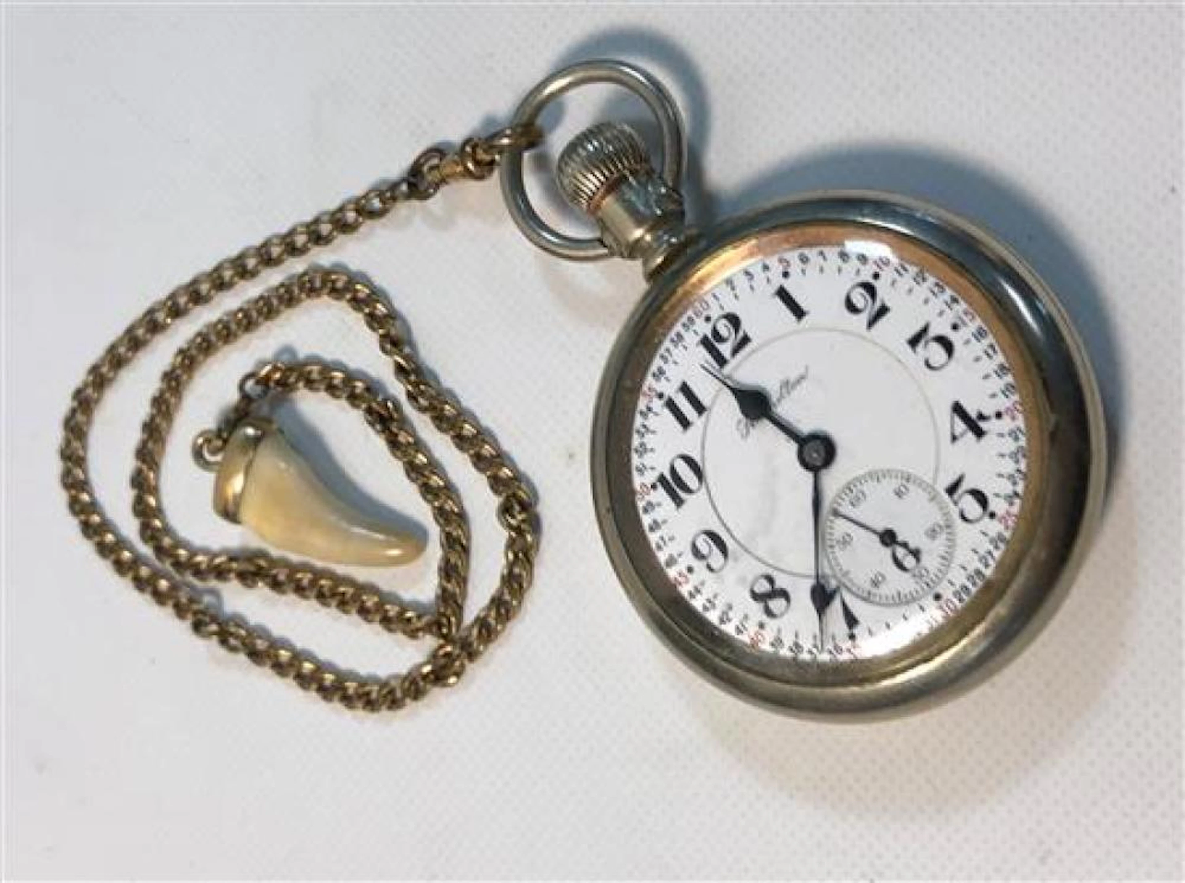HAMILTON POCKET WATCH ON CHAIN