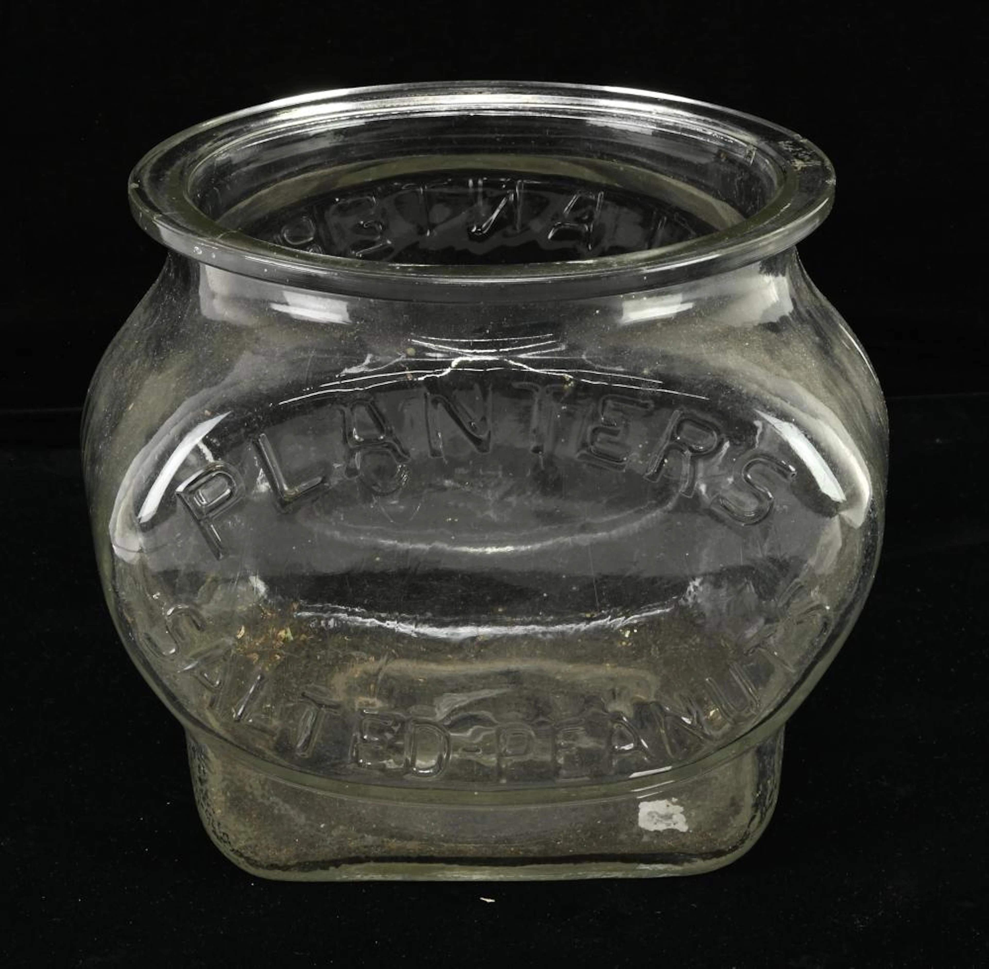Planters Peanuts Football Glass Store Jar