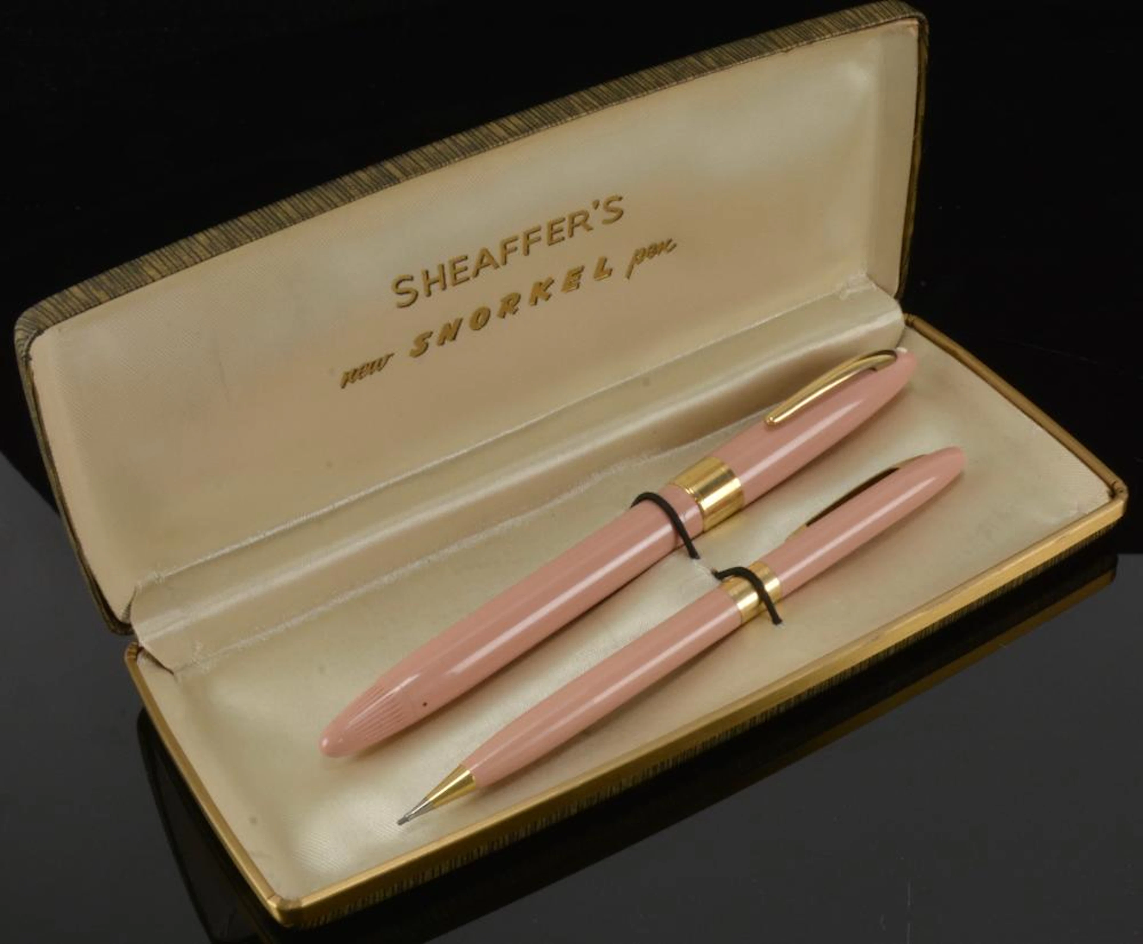 Vintage Sheaffer's Snorkel Pink Pen & Pencil Set