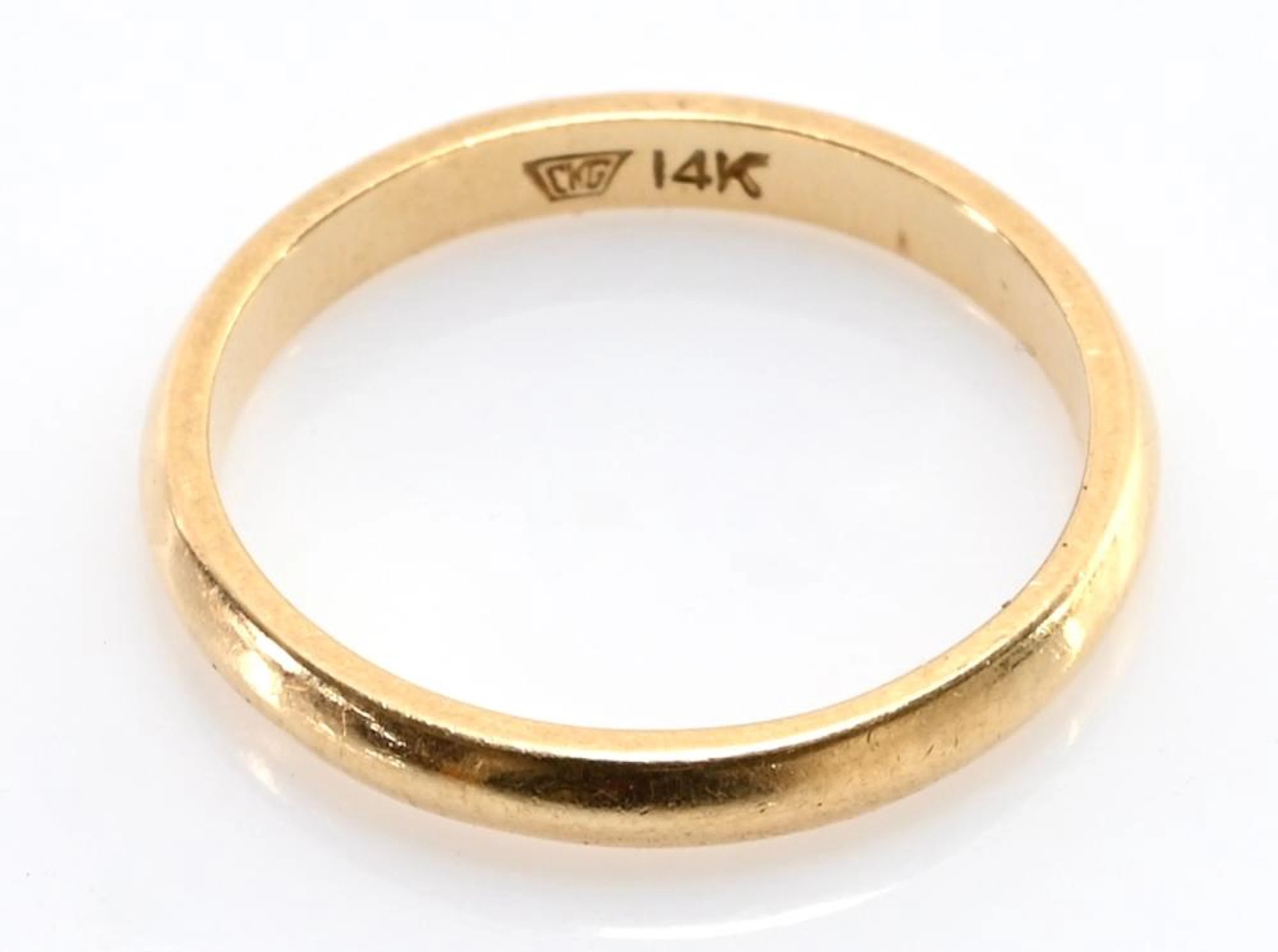 Vintage 14K Gold Designer Jewelry Wedding Band Ring