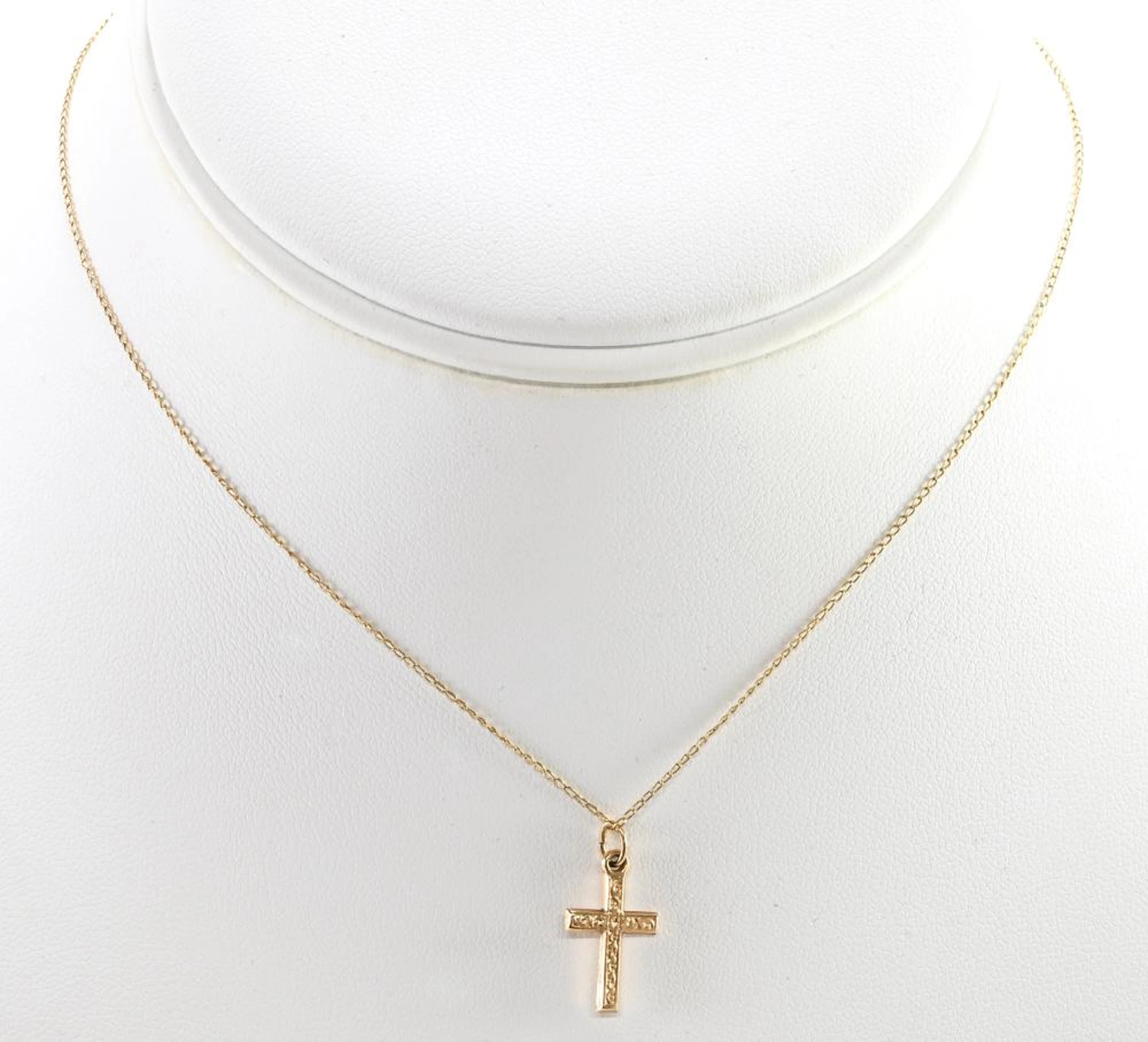 Vintage 10K Gold Designer Jewelry Necklace 10K Cross