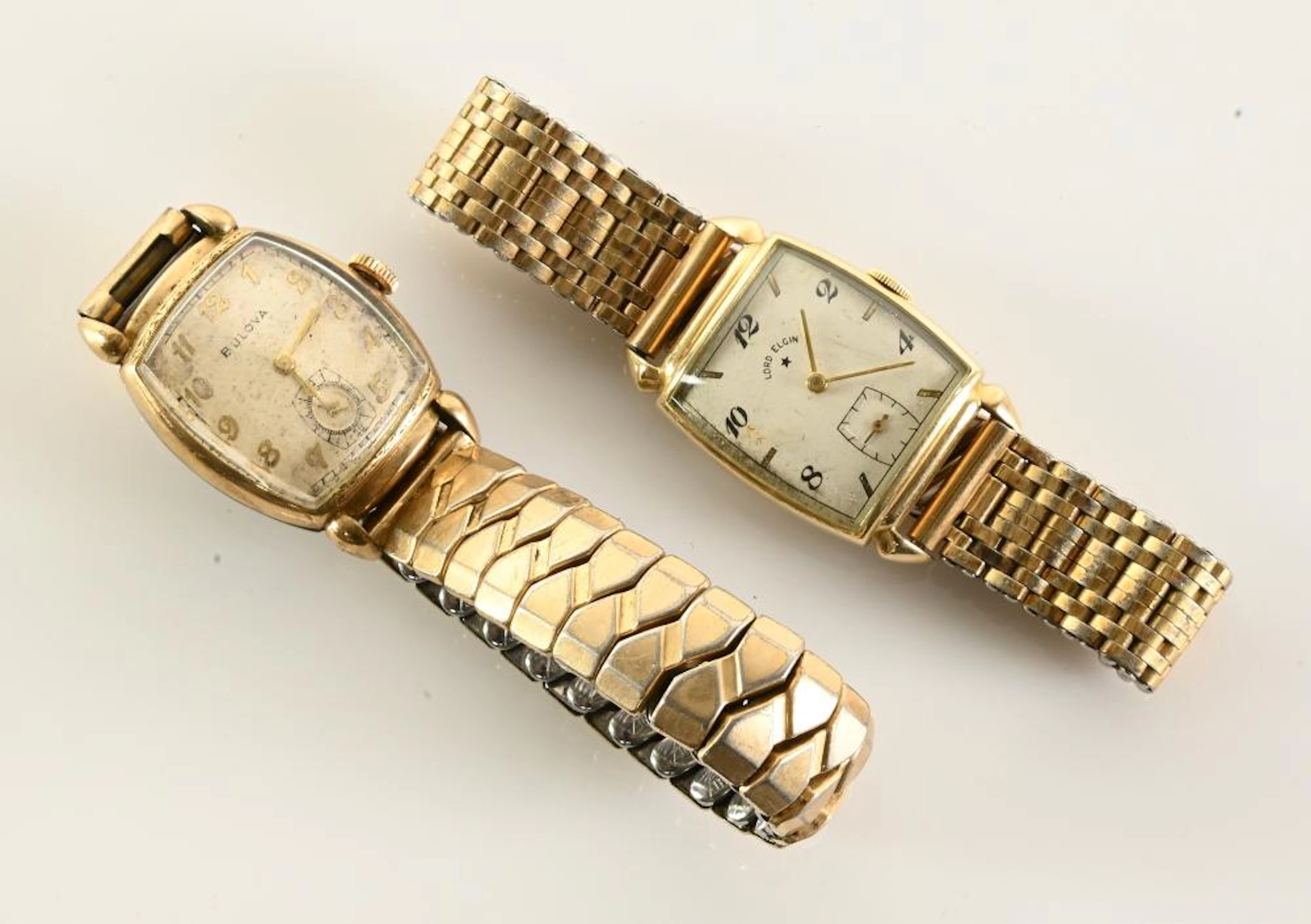 Vintage Lord Elgin And Bulova Mens Wristwatches