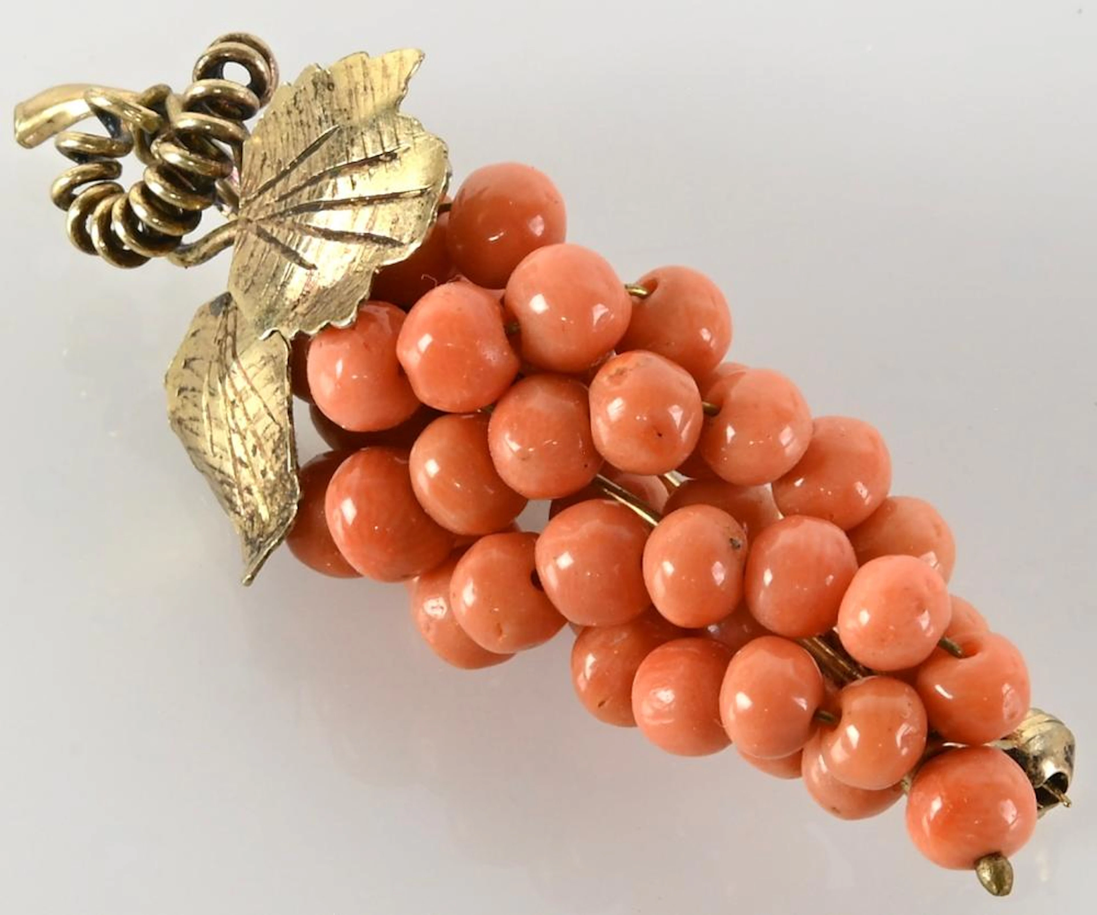 Antique Beaded Grape Jewelry Brooch