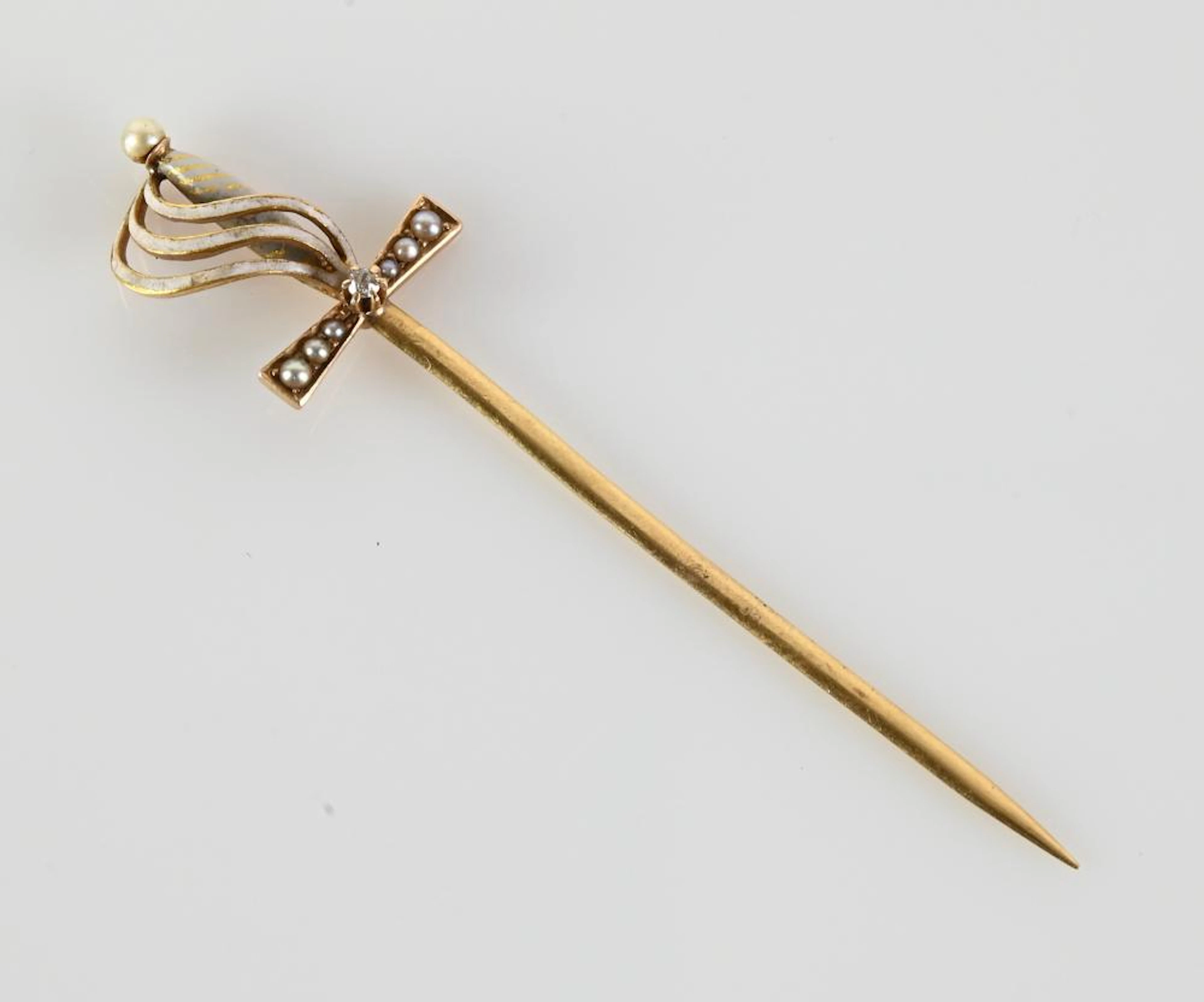 Antique 14K Gold Sword Jewelry Stick Pi