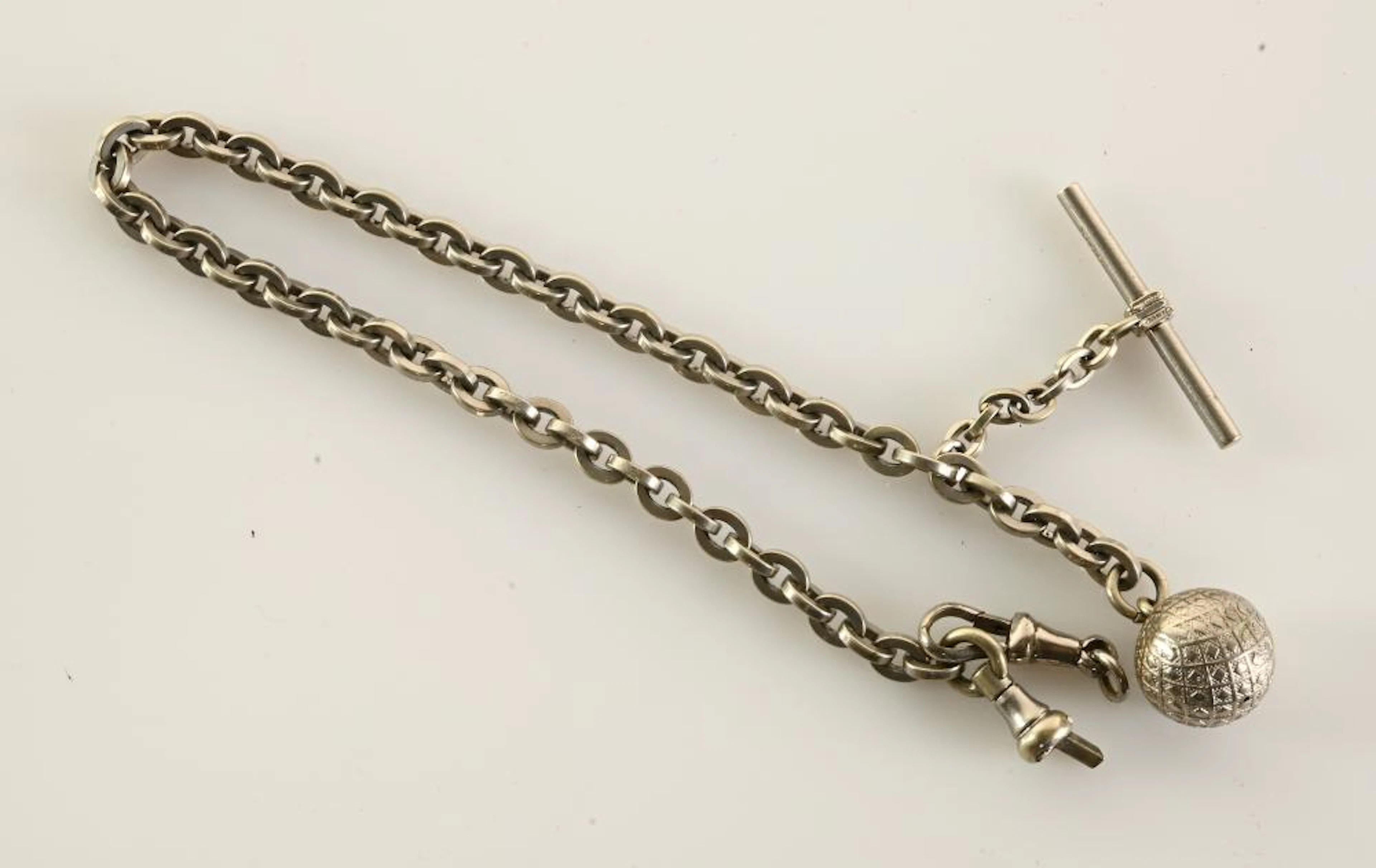 Vintage Pocket Watch Chain Golf Ball Fob