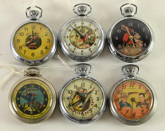 Golden Age Comic Book Super Hero Pocket Watches