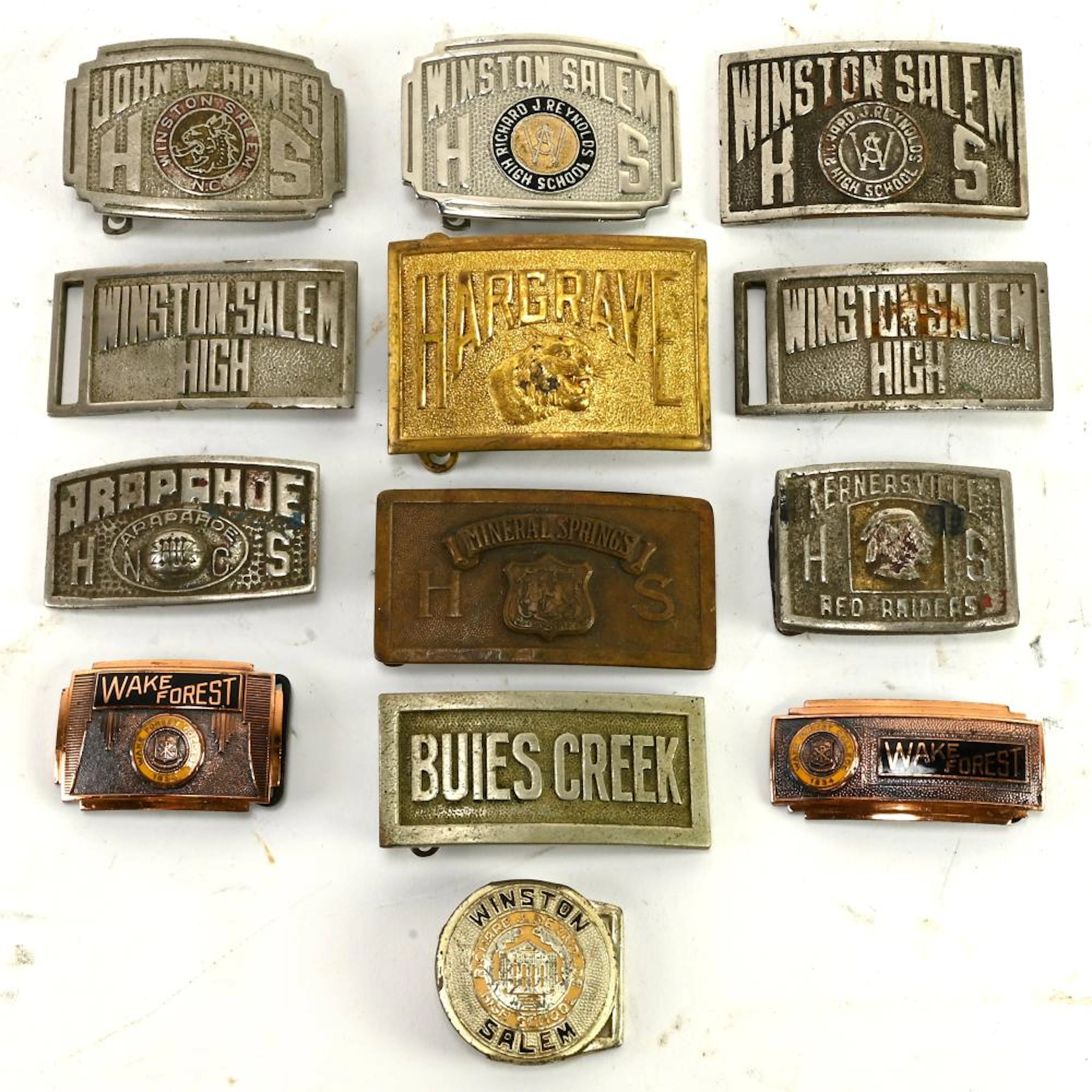 Vintage Winston Salem N.C. High School Belt Buckle Collectio