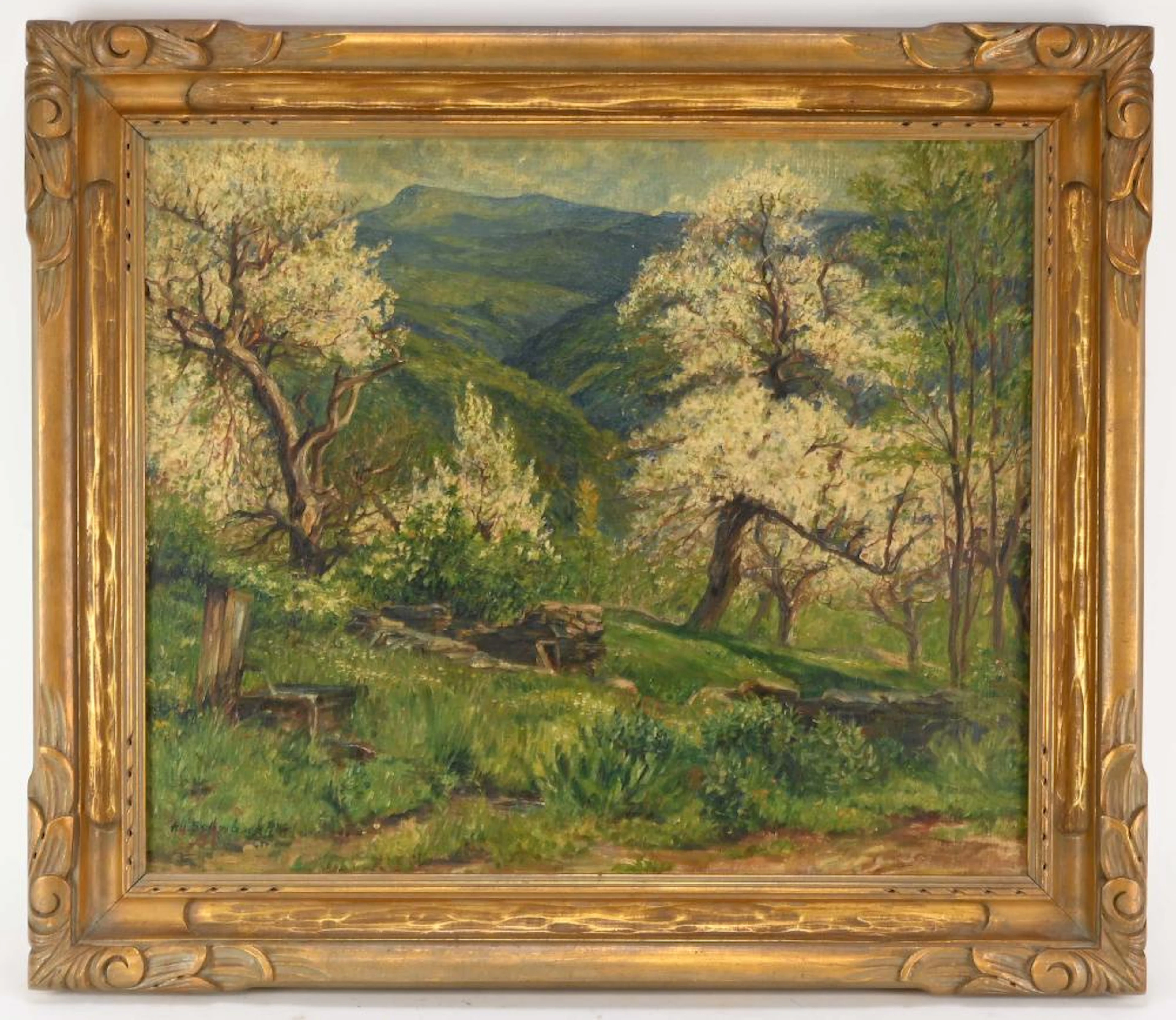 A. Schrank Artist N.Y. Mountain Landscape