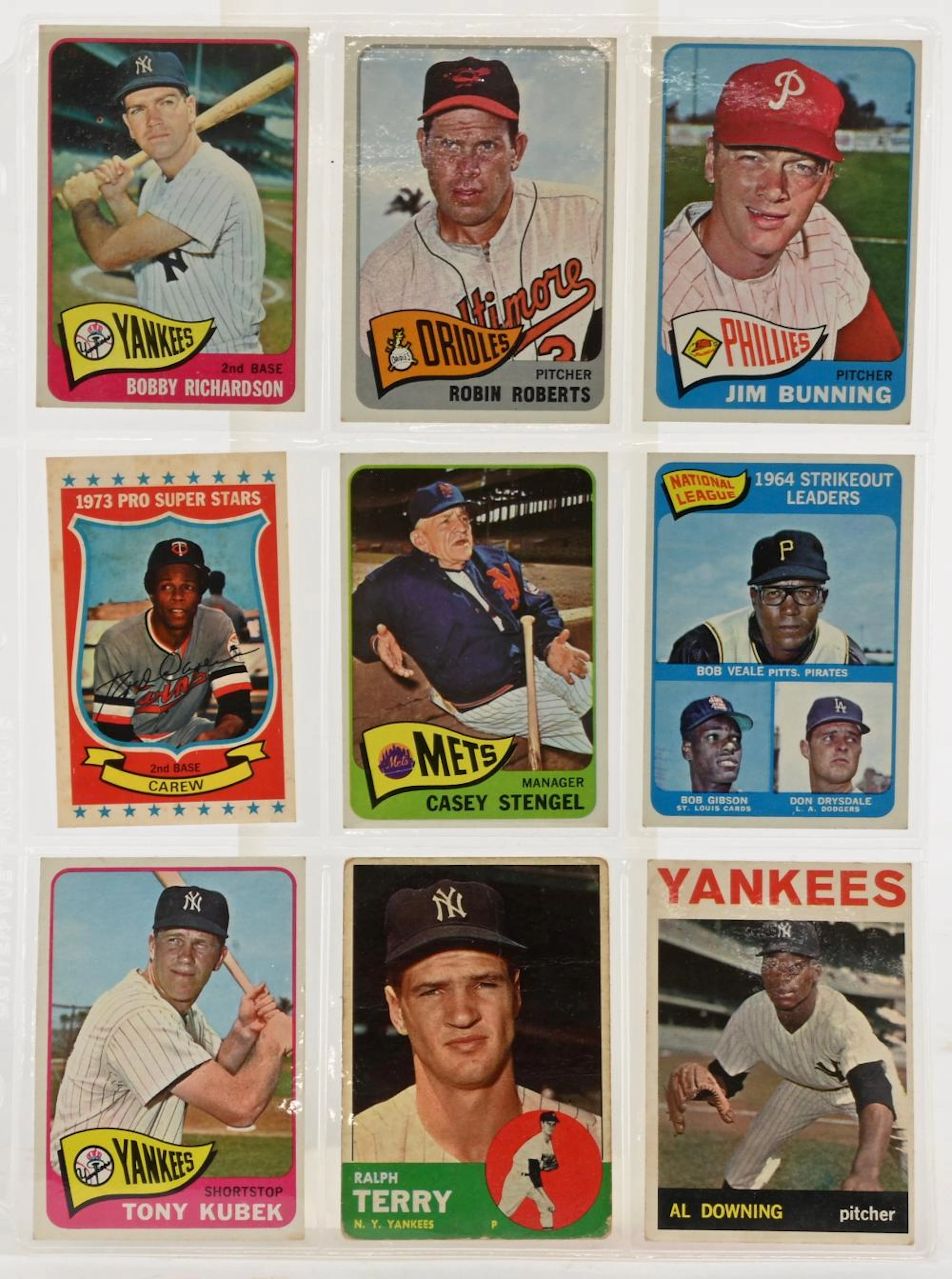 Vintage Baseball Card Collection Casey Stengel Rod Carew