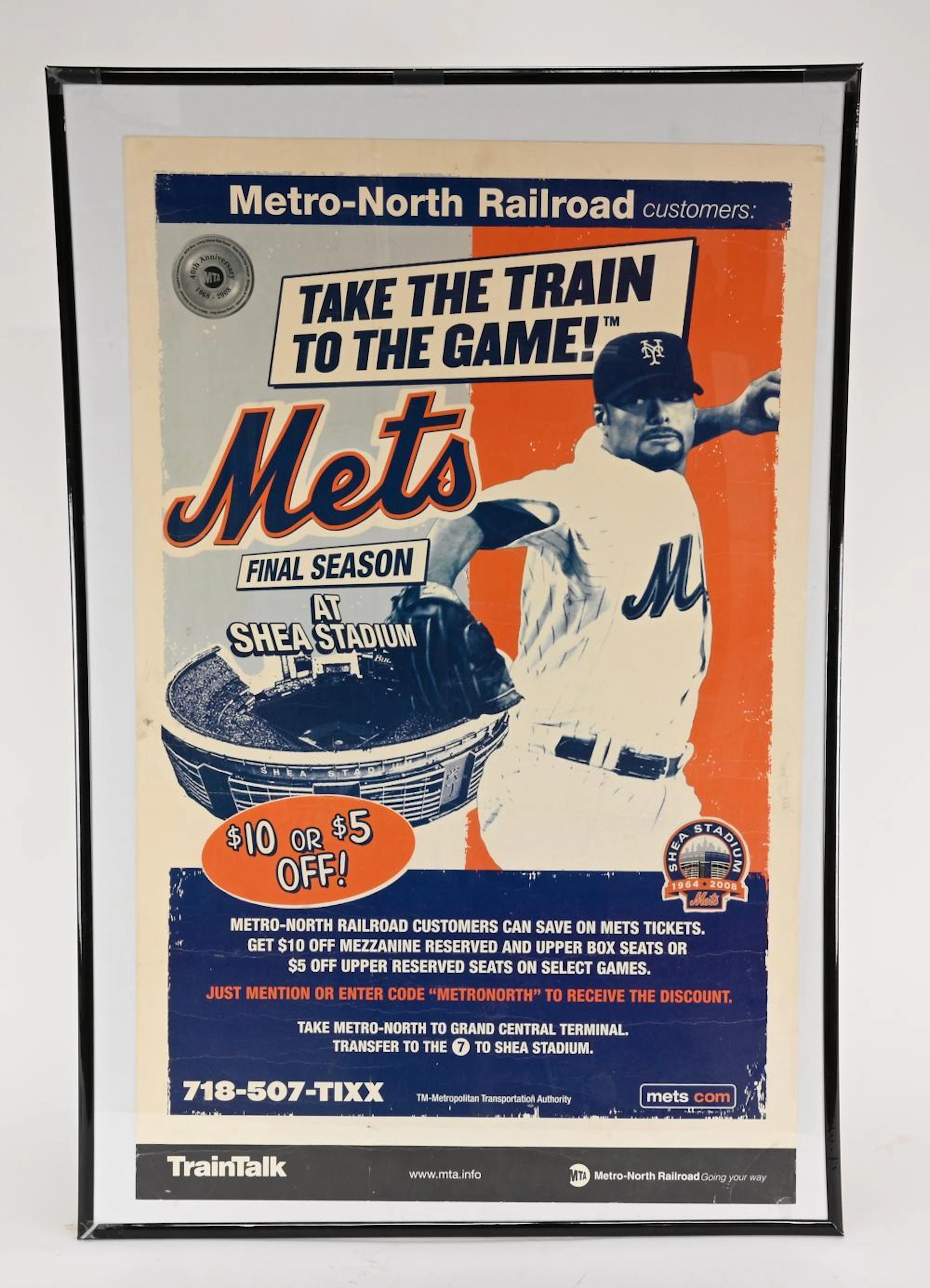Metro-North Railroad NY Mets Baseball Shea Stadium Poster