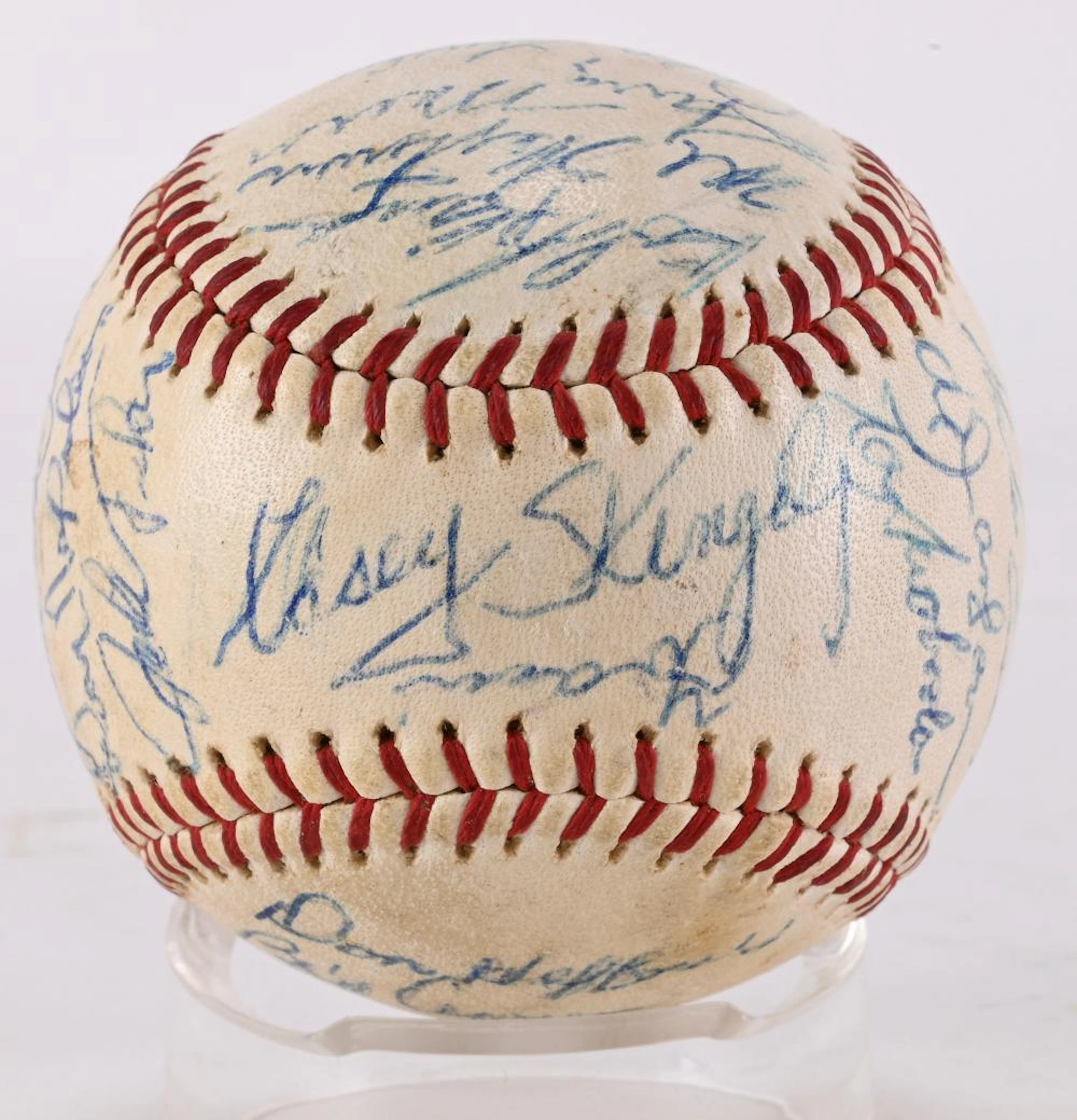 1960s New York Mets Team Autographed Ball Charles Stengel