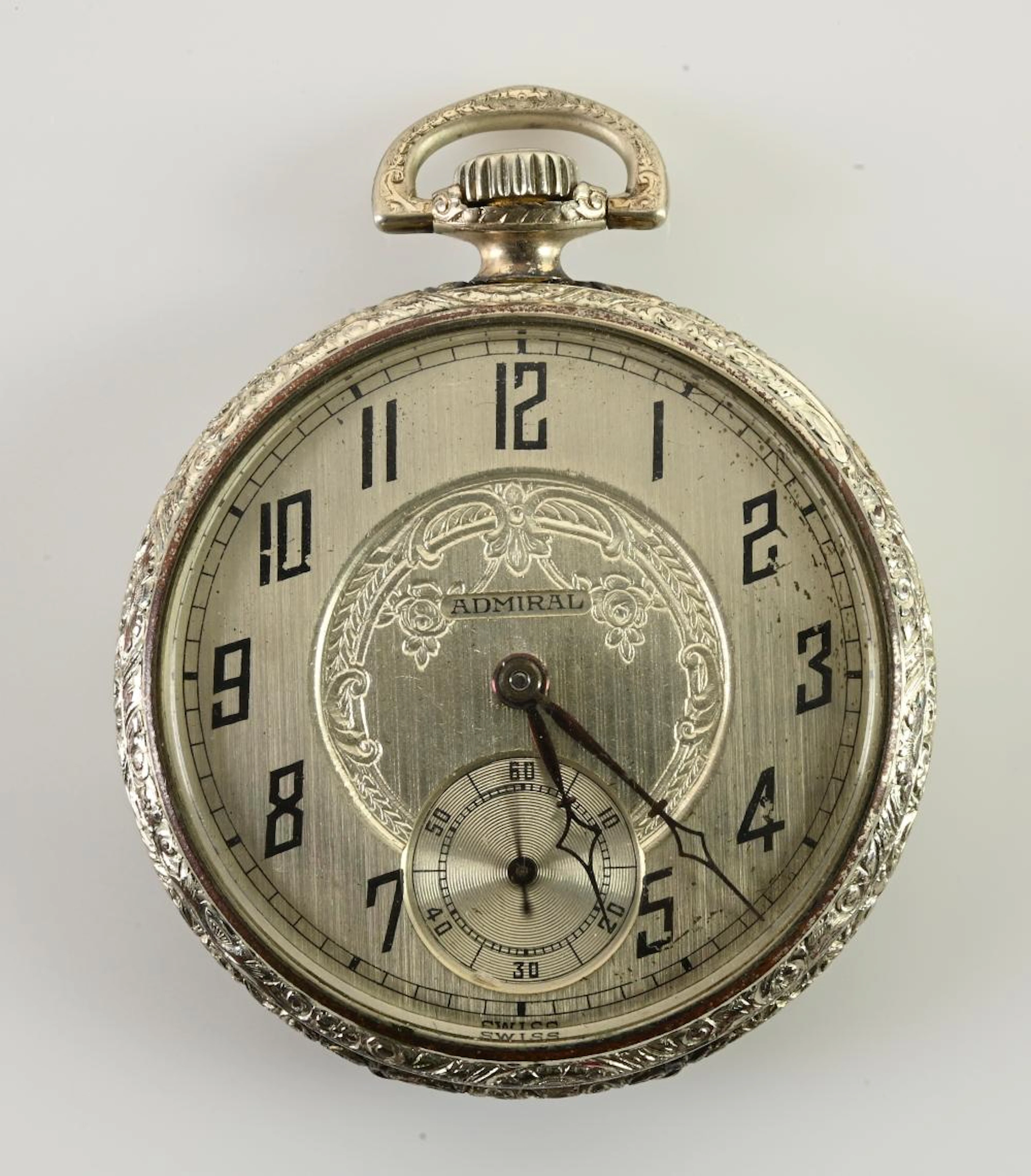 Vintage Admiral 16 Jewels Open Face Pocket Watch
