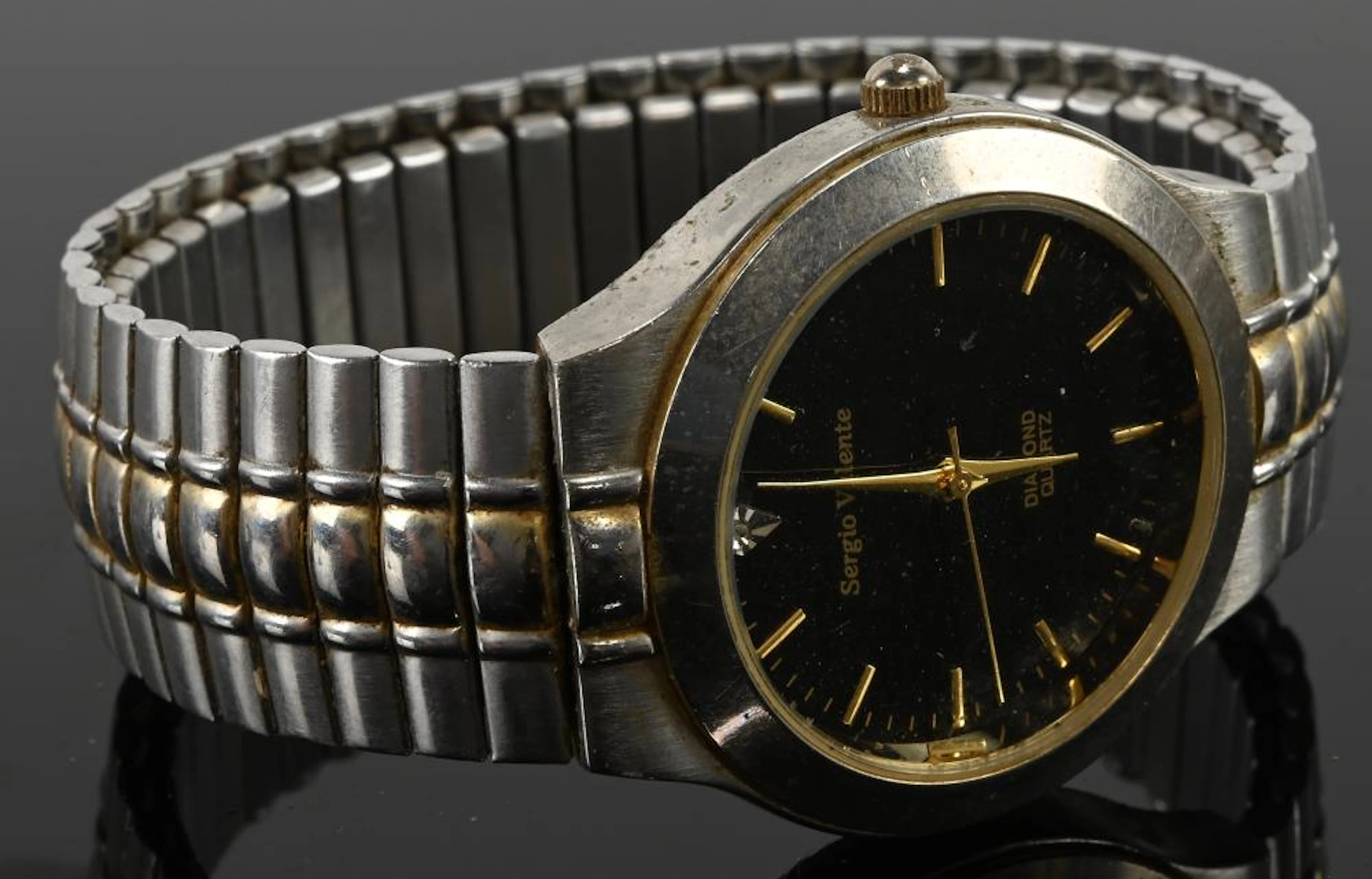 Sergio Valente Diamond Quartz Mens Wrist Watch