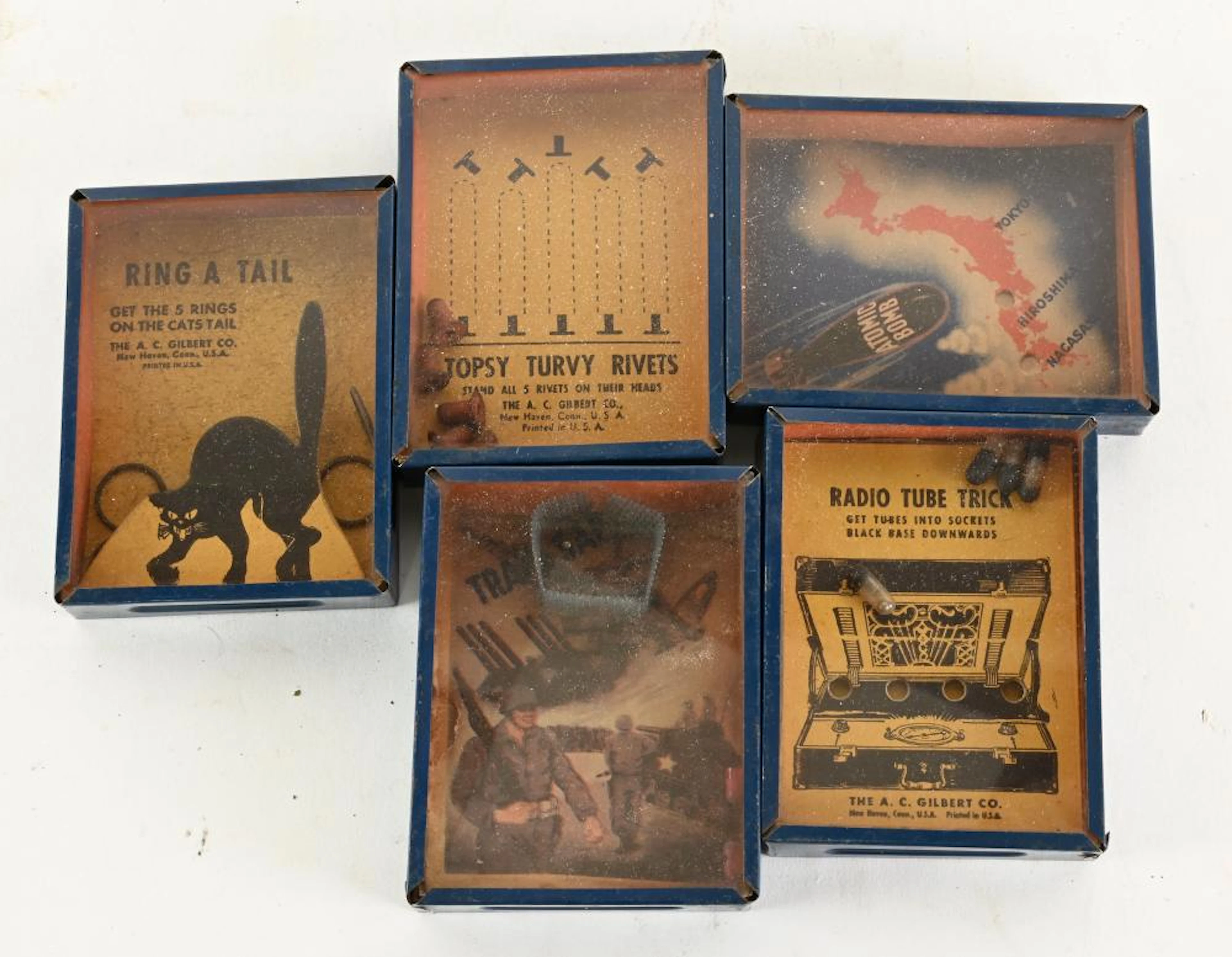 Vintage A.C. Gilbert Co. Problem Puzzles Dexterity Toys