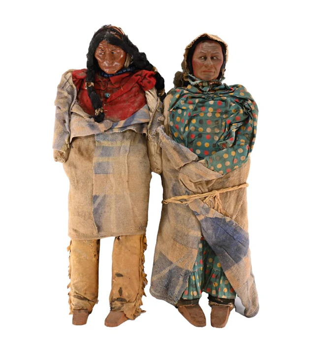 Antique Skookum Native American Large Store Display Dolls