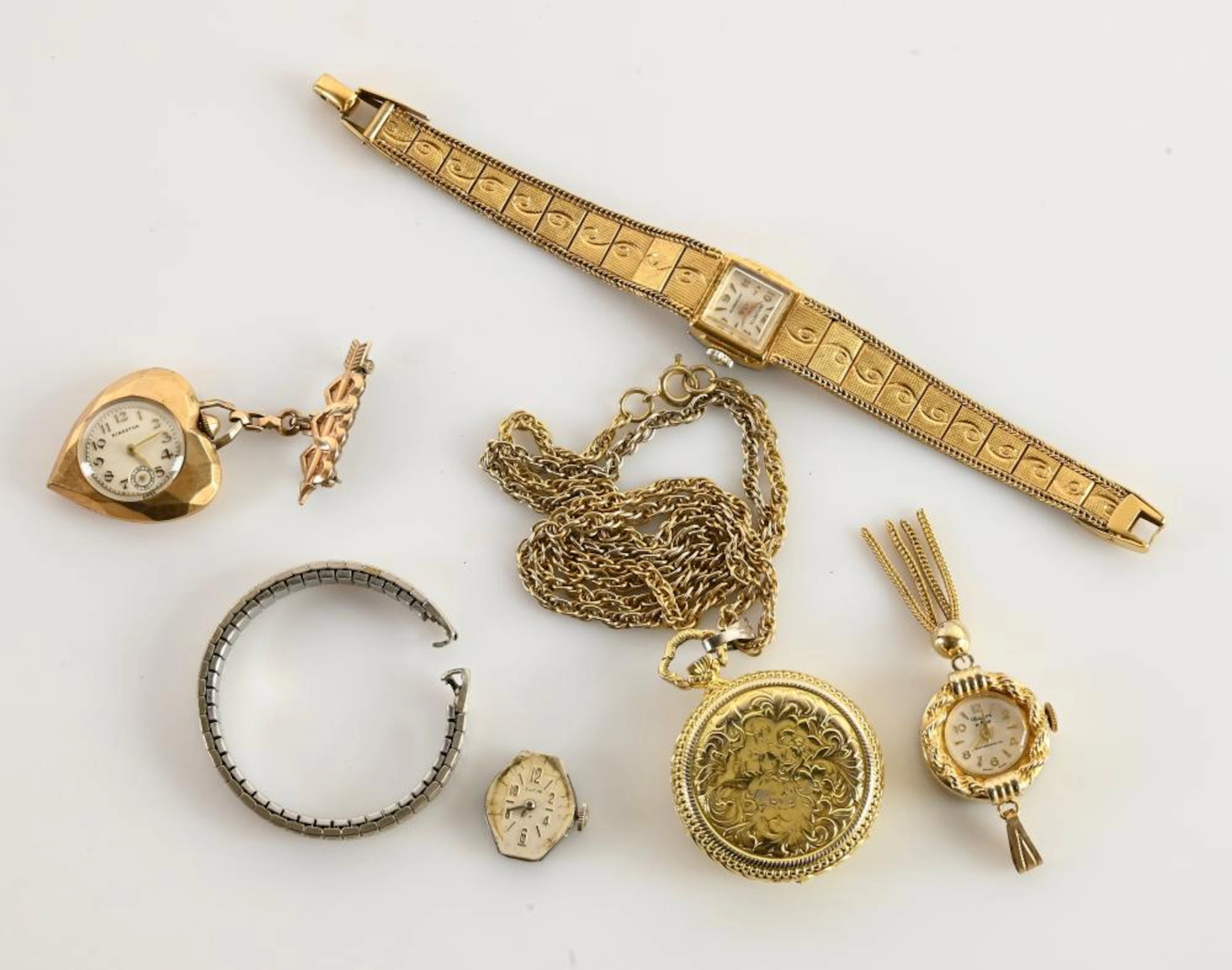 Vintage Ladies Watches Jewelry Parts Group Lot