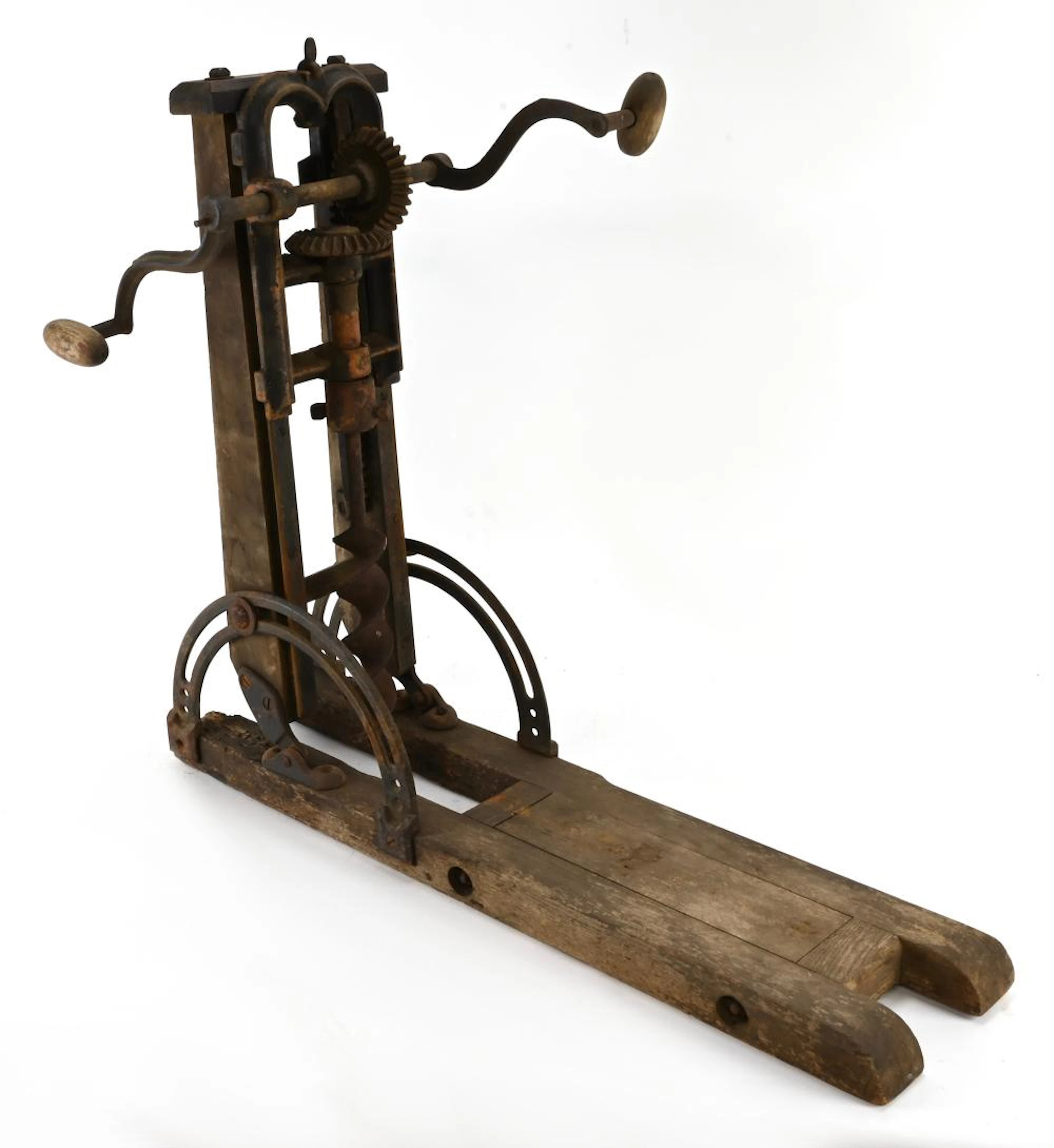 Antique Barn Beam Boring Timber Framing Tool Drill Press