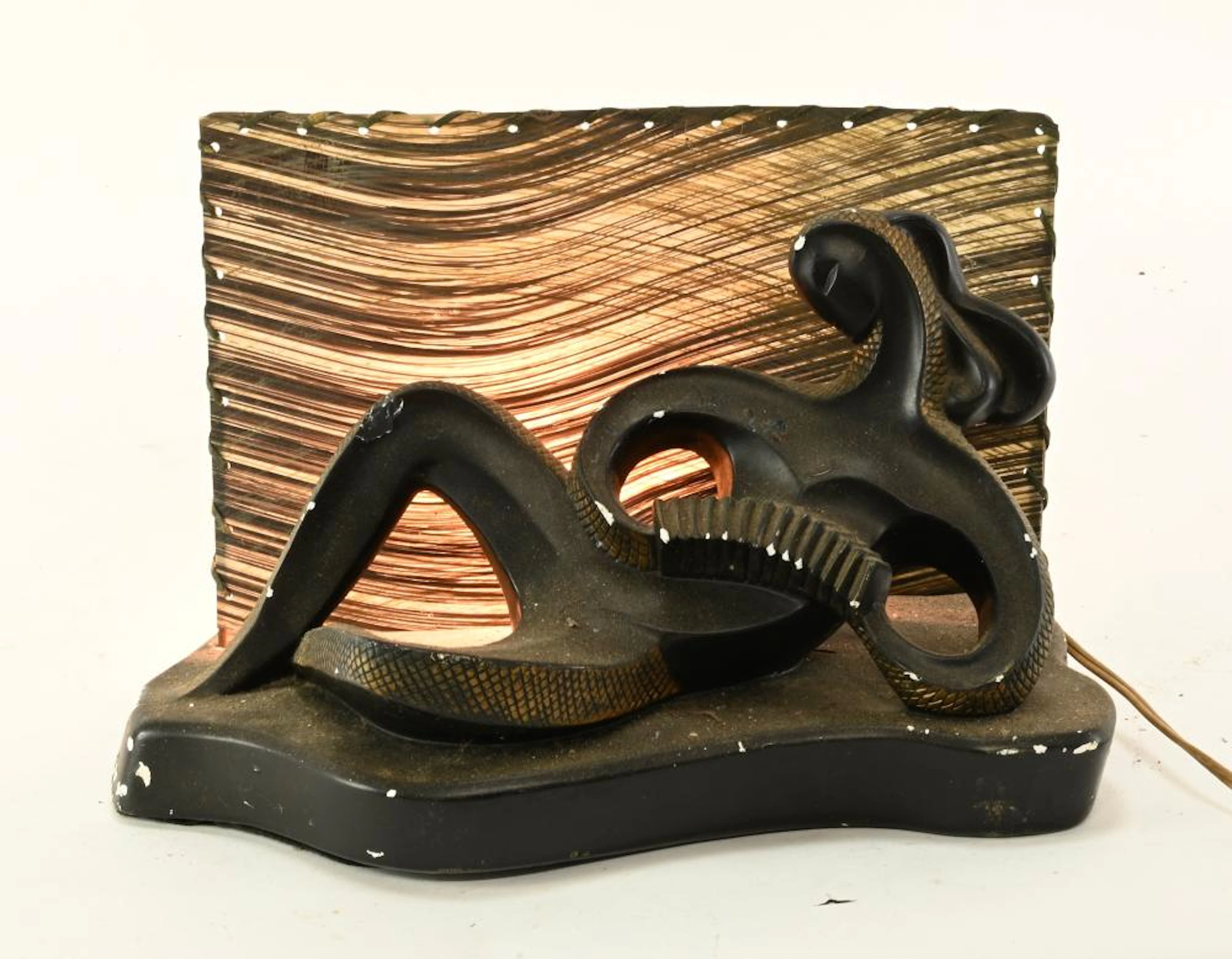 Vintage Modern Design Abstract Lady Accordion Figural Lamp