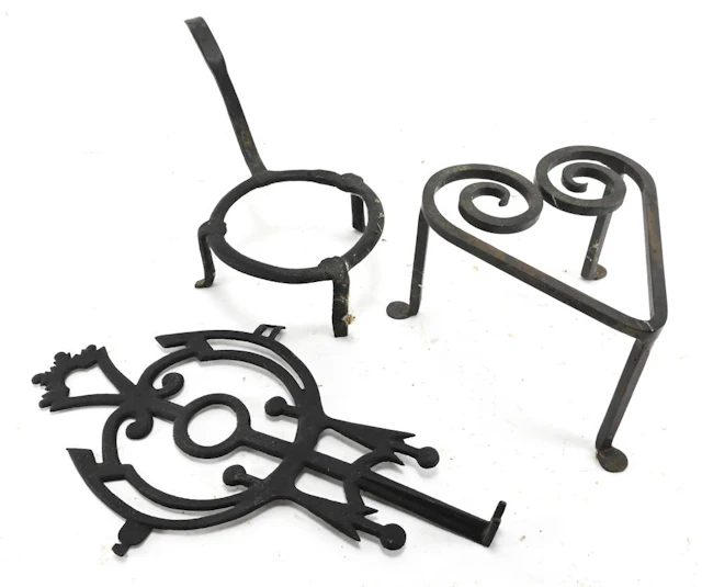 Antique Wrought Iron Fireplace Trivets