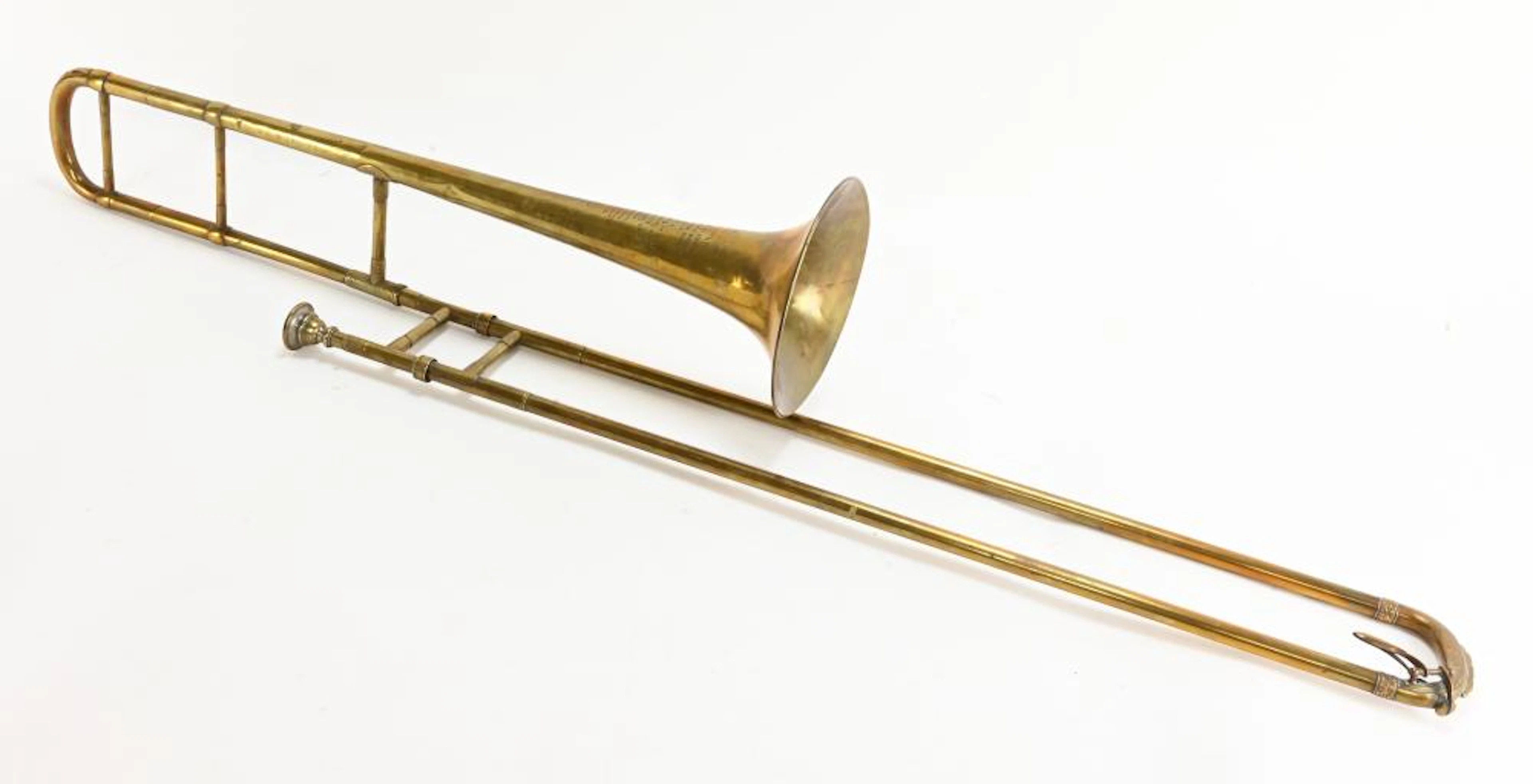 Antique J. Howard Foote Brass Trombone
