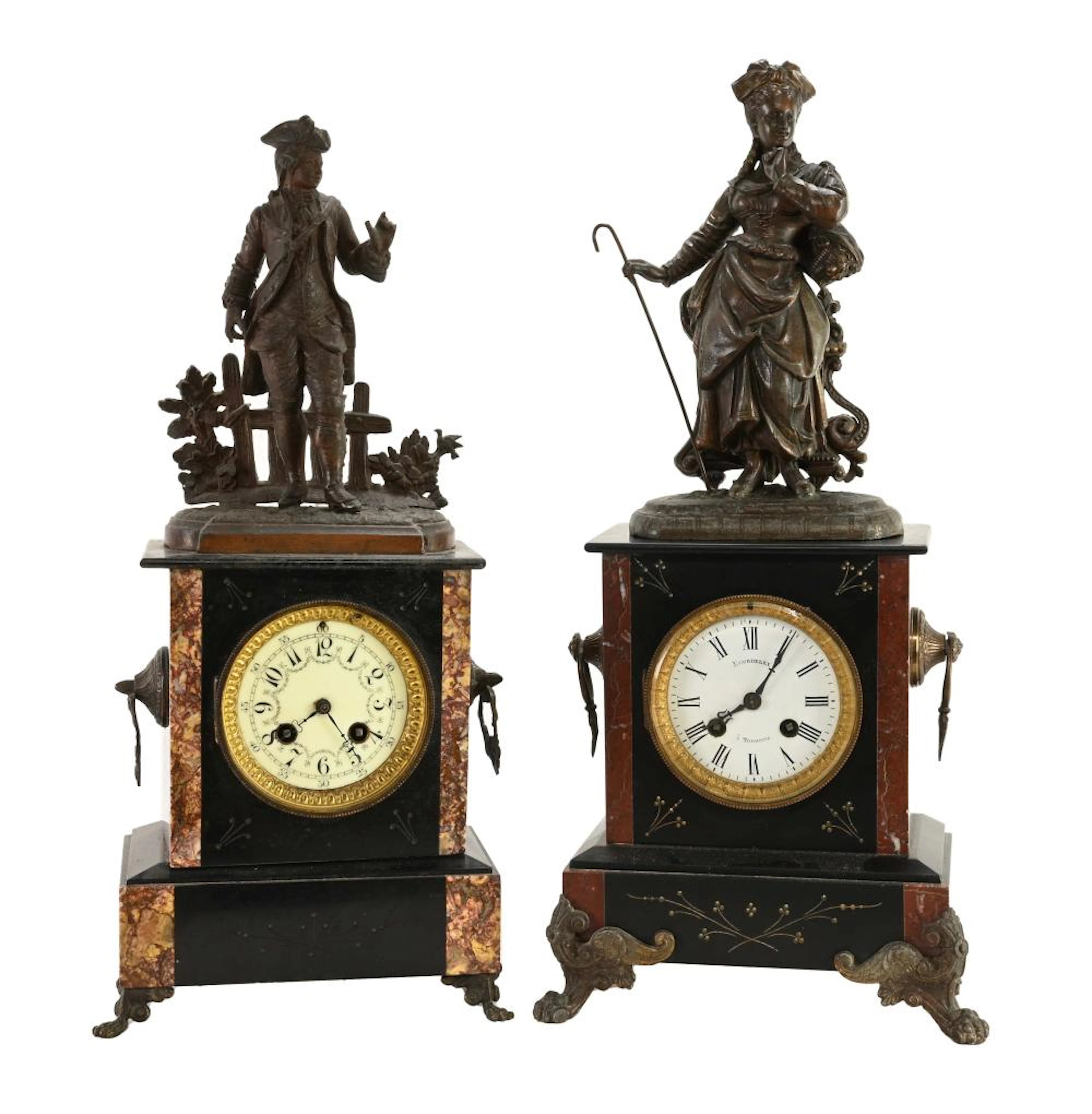 Antique French Statue Shelf Clocks
