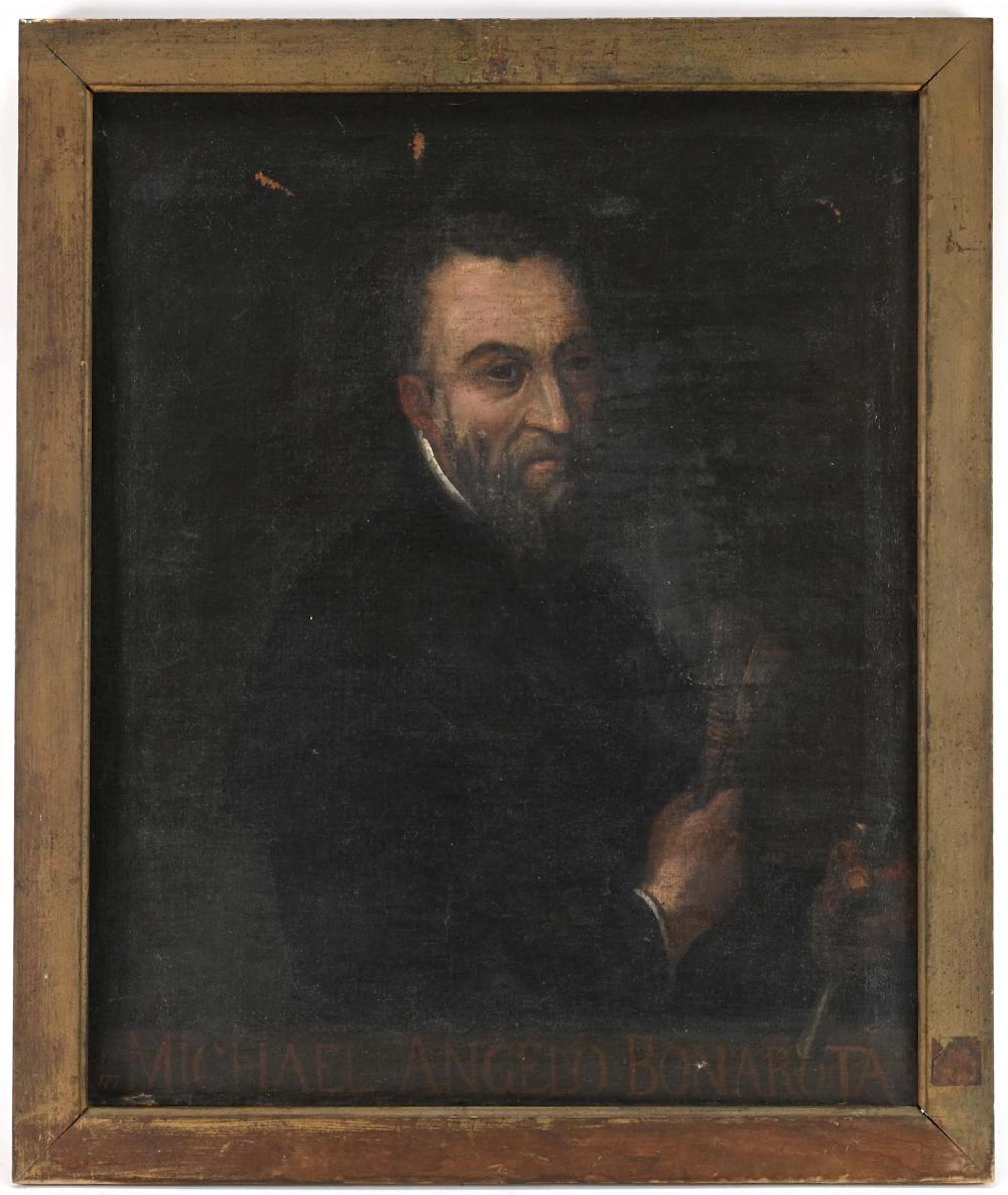 Early Italian Portrait of Michelangelo Buonarroti Painting