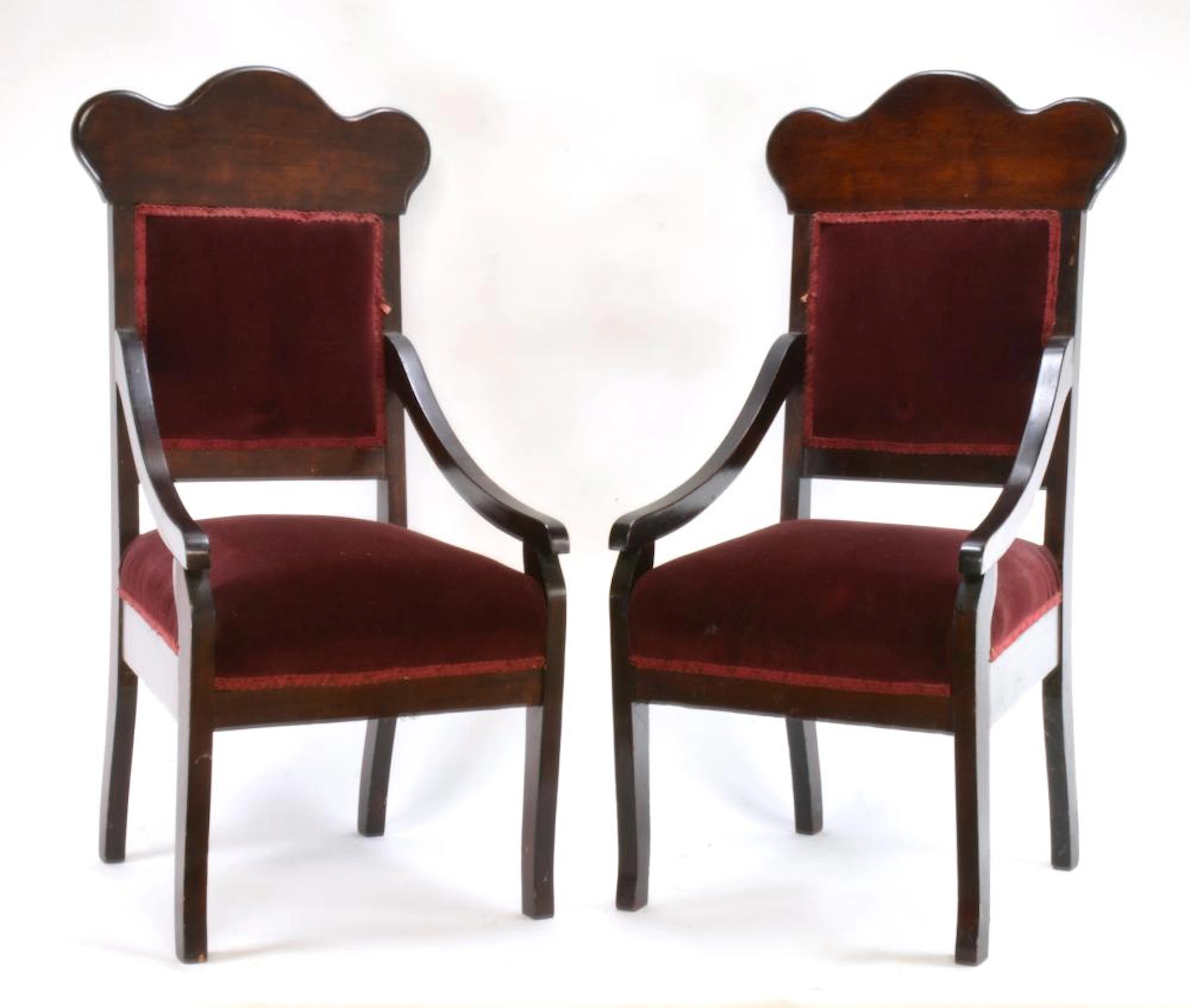 Pair Mahogany Empire Style Parlor Chairs