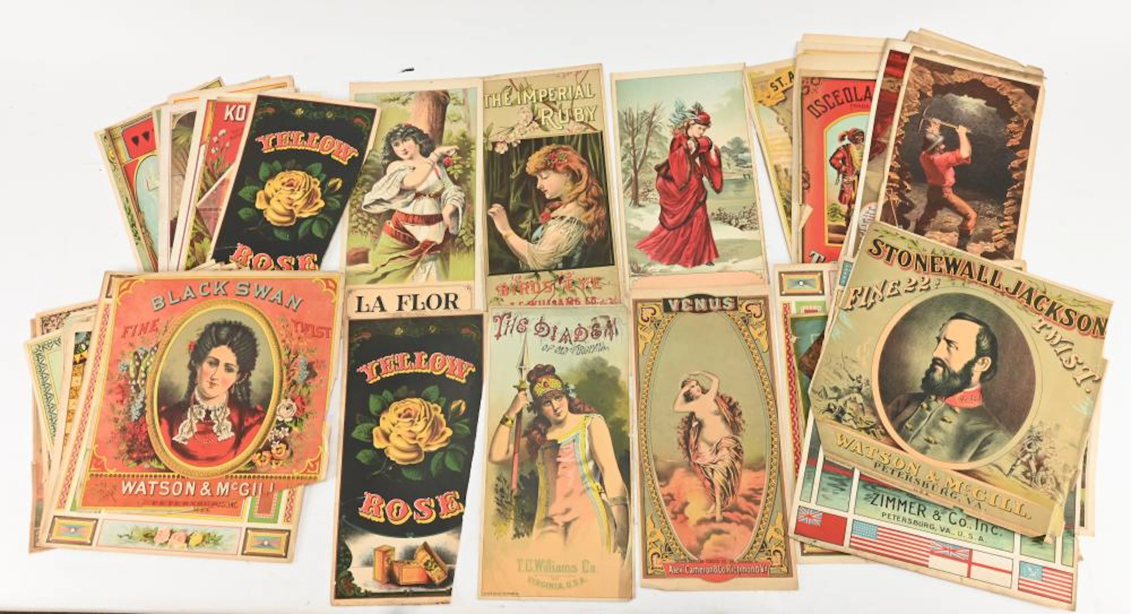 Antique Tobacco Caddy Label Collectio