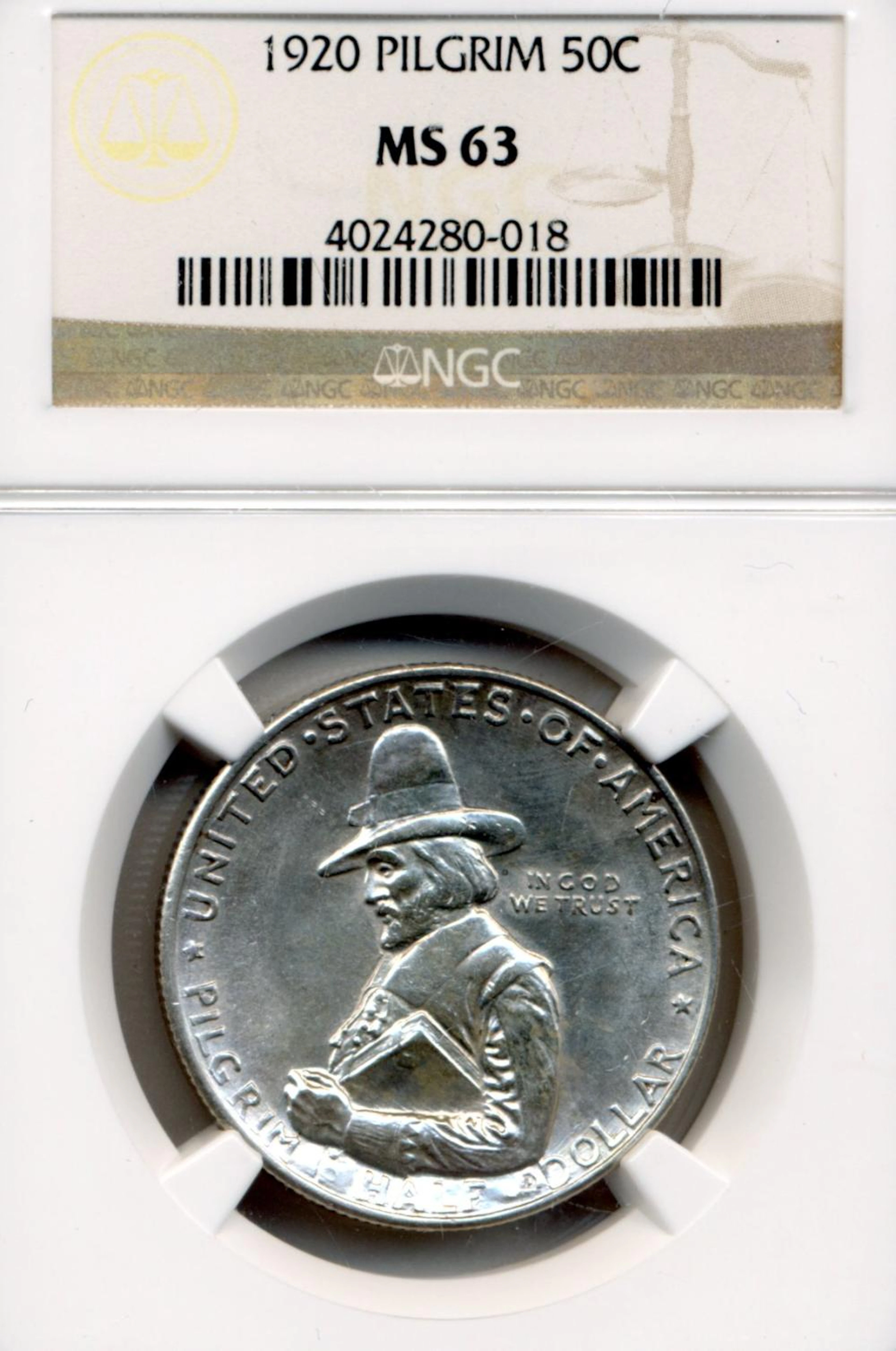 1920 Pilgrim Commemorative Silver Half Dollar NGC