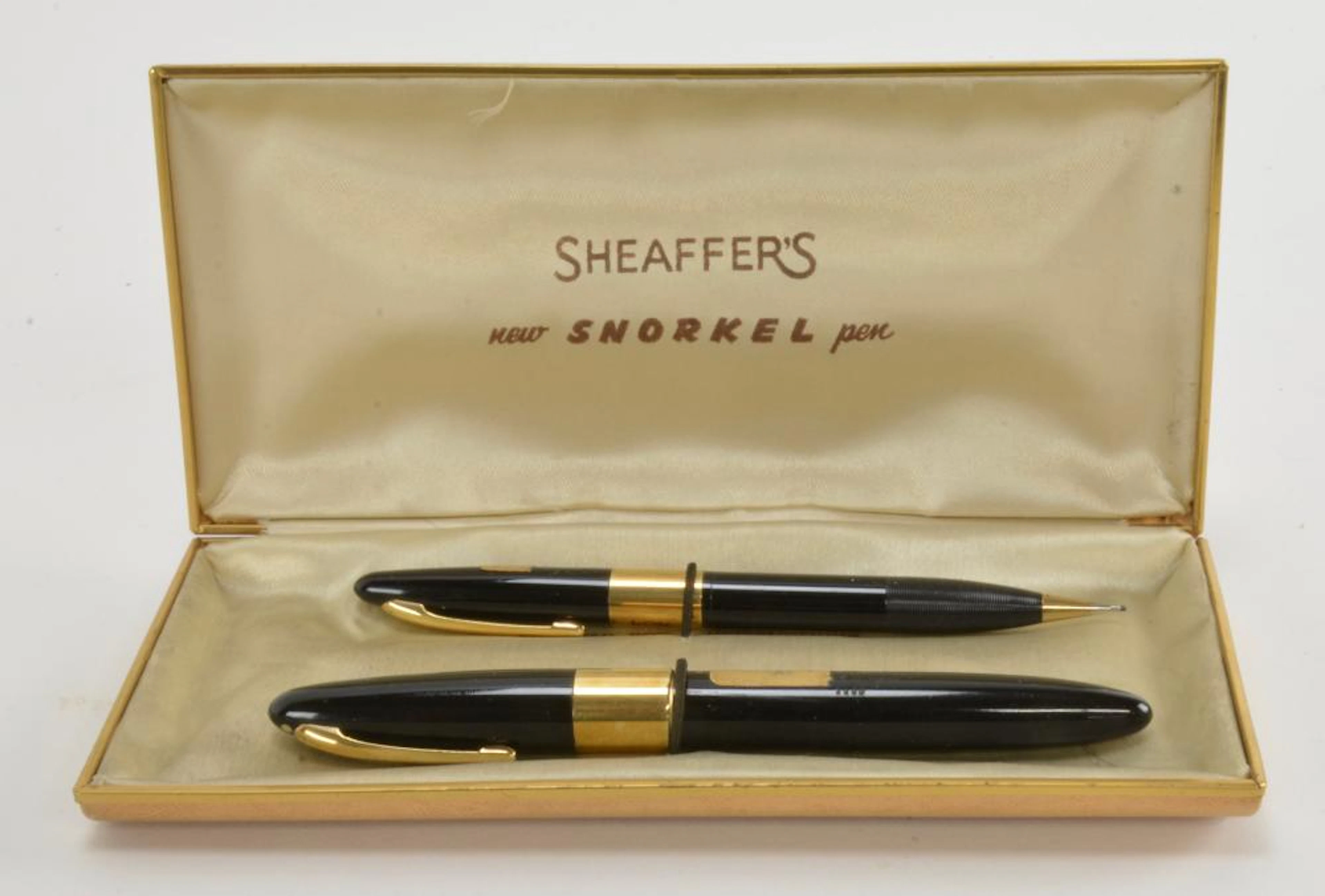 Vintage Sheaffer's 14K Gold Snorkel Lifetime Fountain Pen Set MIB